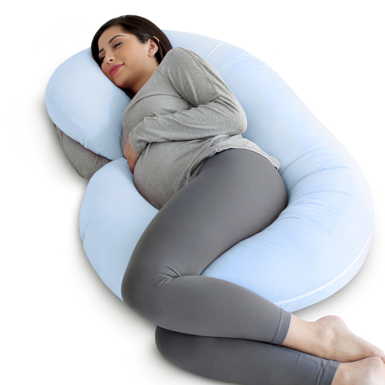 Pharmedoc Maternity Pillow C Shape Light Blue Gnc