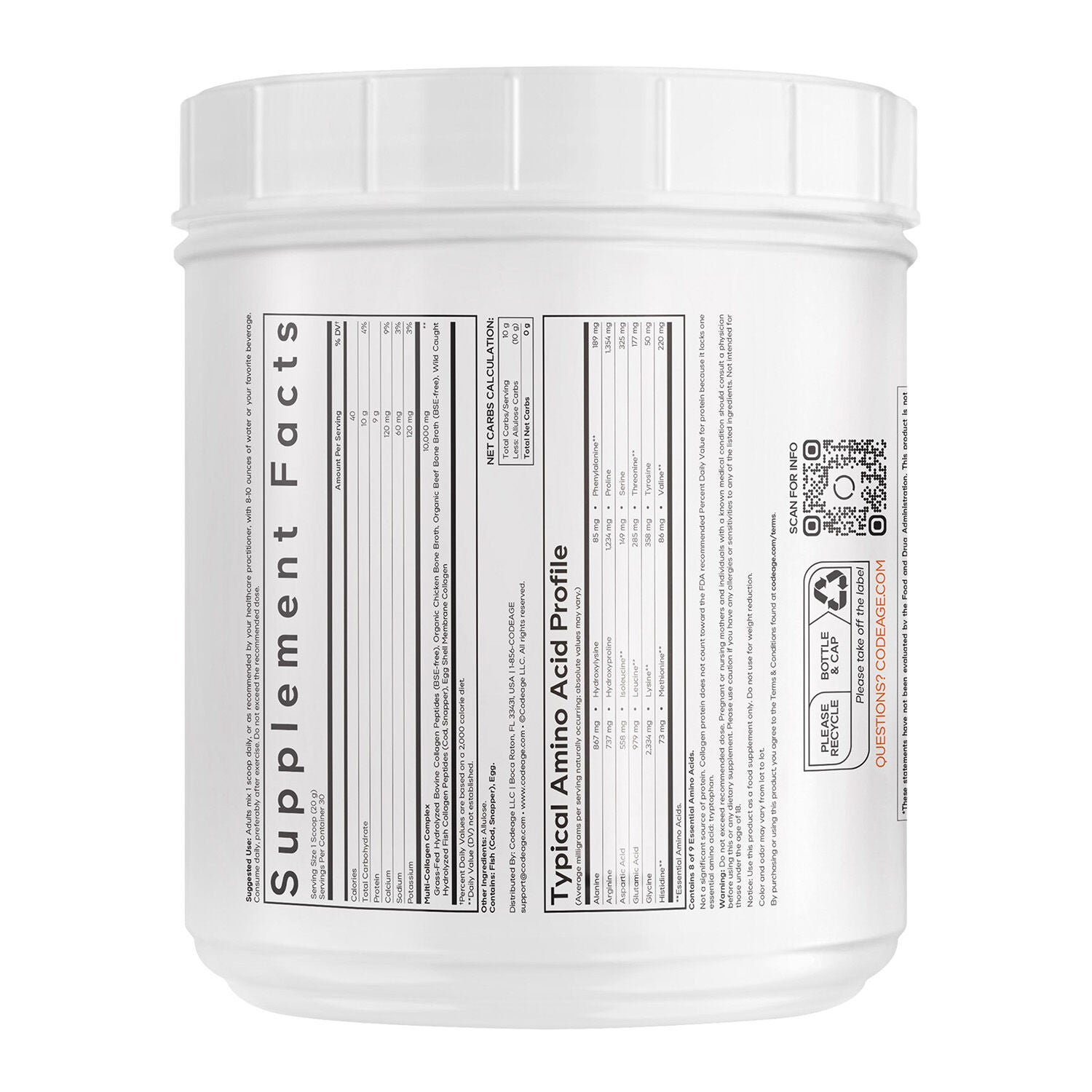 Collagen Peptides Allulose - Unflavored - 21.16 (30 Servings)  | GNC