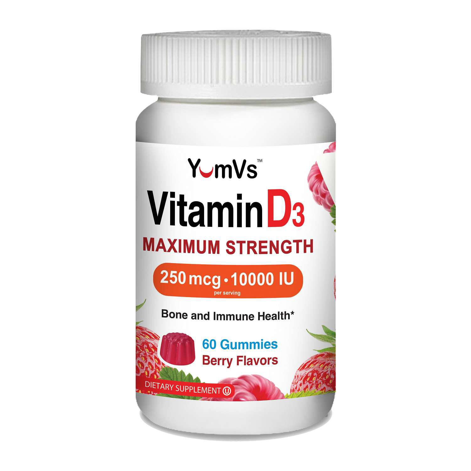 Maximum Strength Vitamin D3 Gummies - Berry - 60 Gummies (30 Servings)