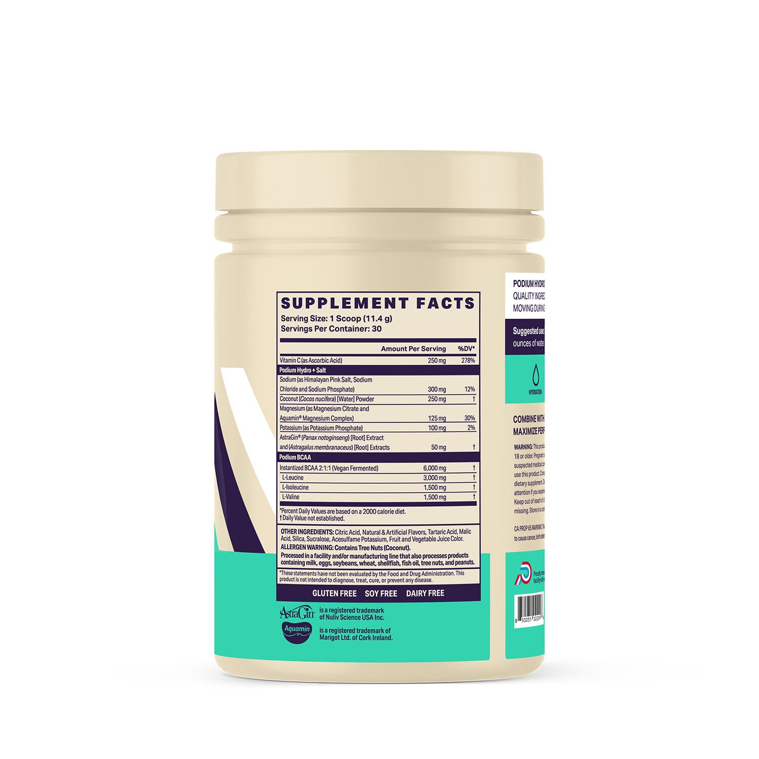 Podium Hydro BCAA Drink Sour Watermelon Supplement Facts