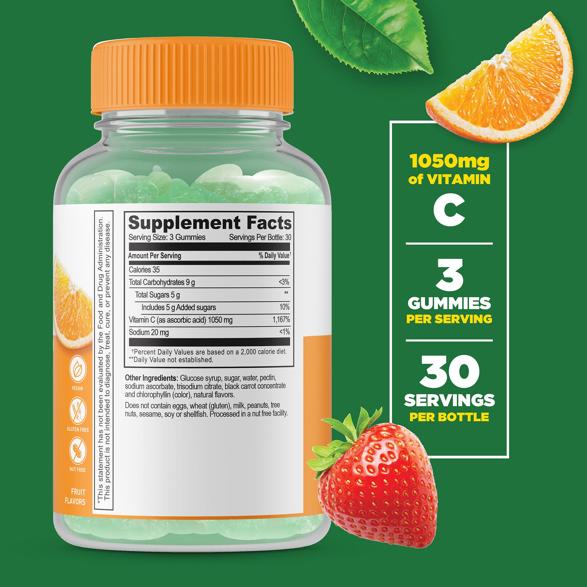 Vitamin C 1050mg - 90 Gummies (30 Servings)