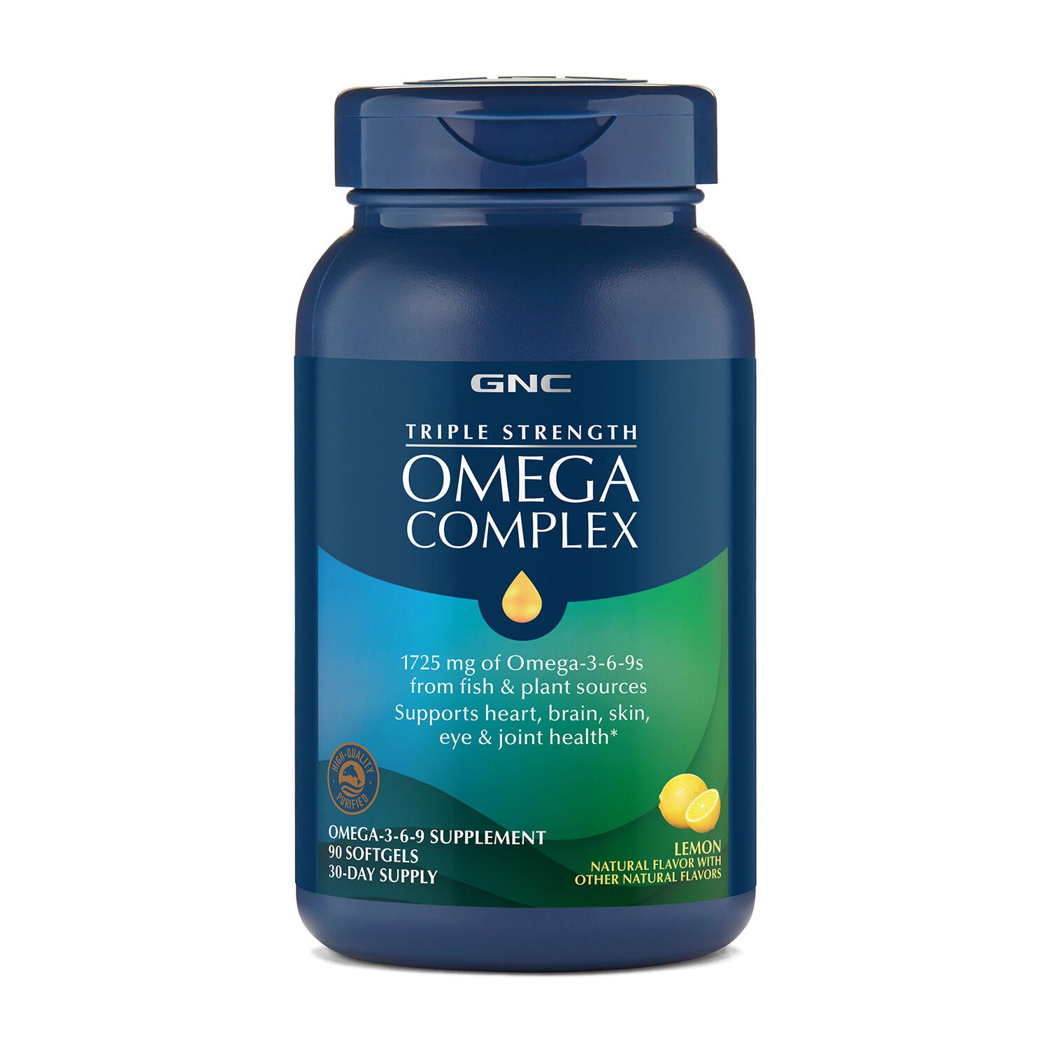 Triple Strength Omega Complex - Lemon - 90 Softgels (30 Servings) | GNC
