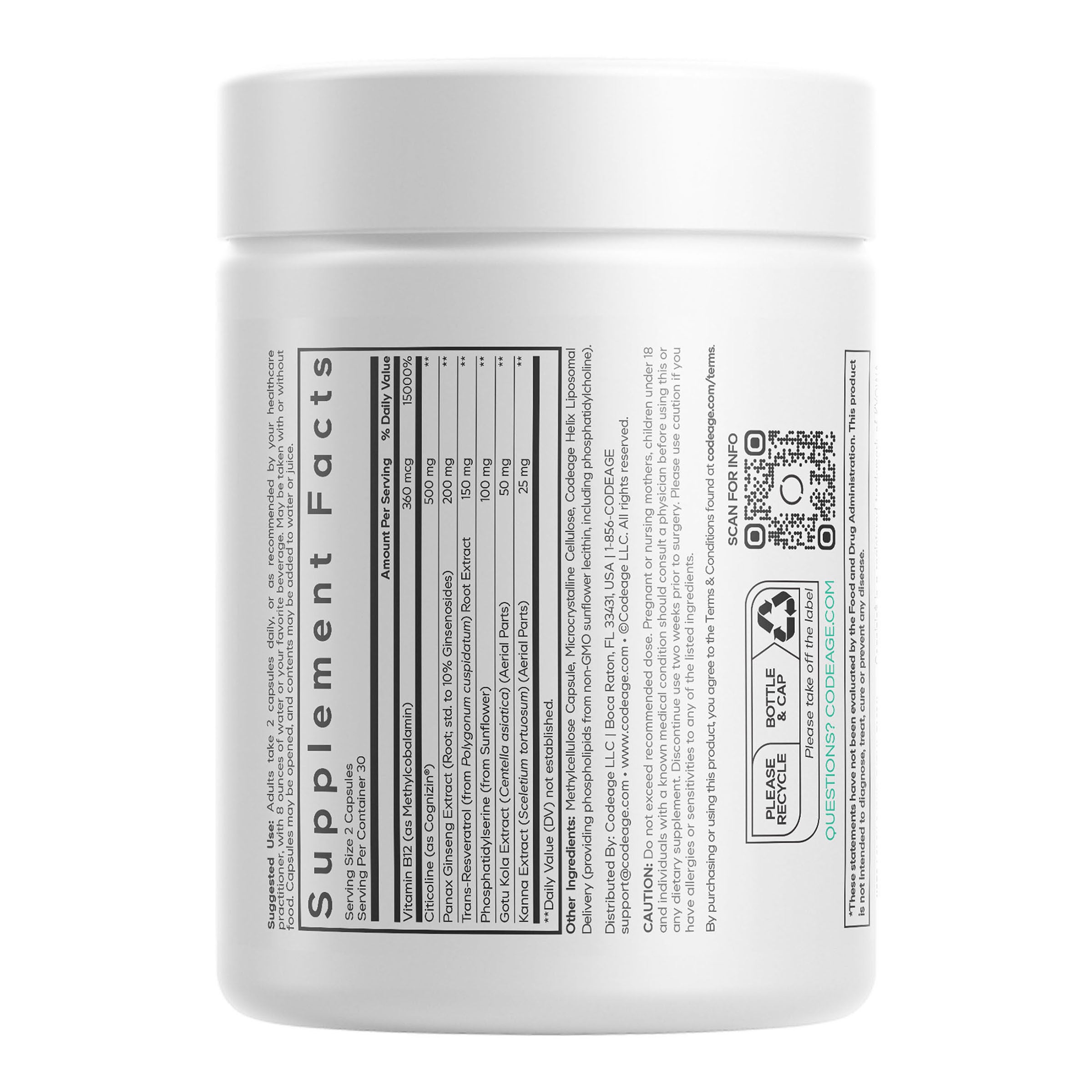 Brain Focus Multivitamin+ - 60 Vegetable Capsules (30 Servings)