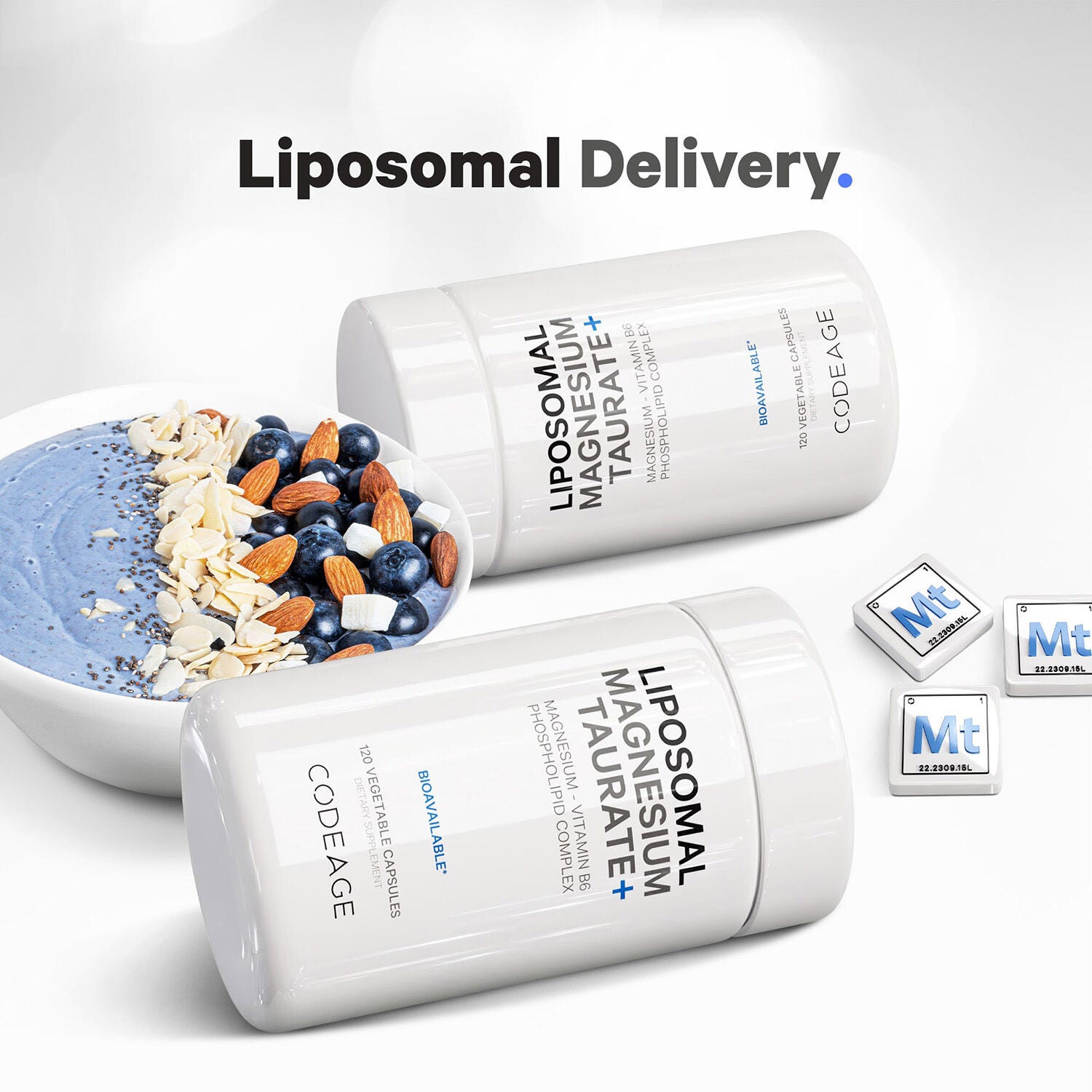 Liposomal Magnesium Taurate - 120 Vegetable Capsules (60 Servings)  | GNC