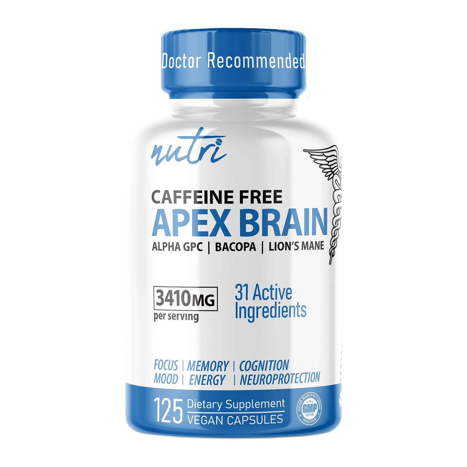 Caffeine Free Apex Brain - 125 Capsules (25 Servings)  | GNC