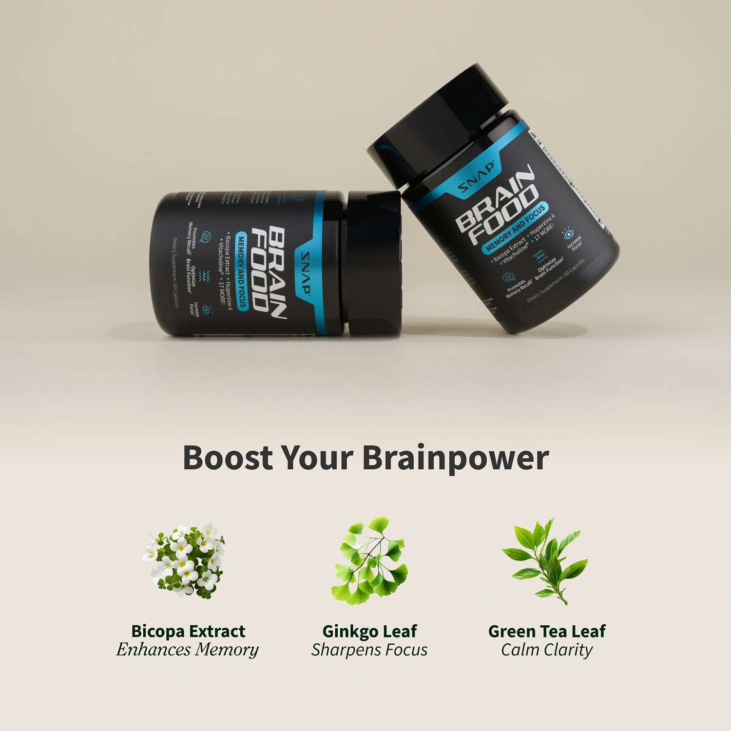 Brain Food Memory + Focus - 60 Capsules (30 Servings)  | GNC