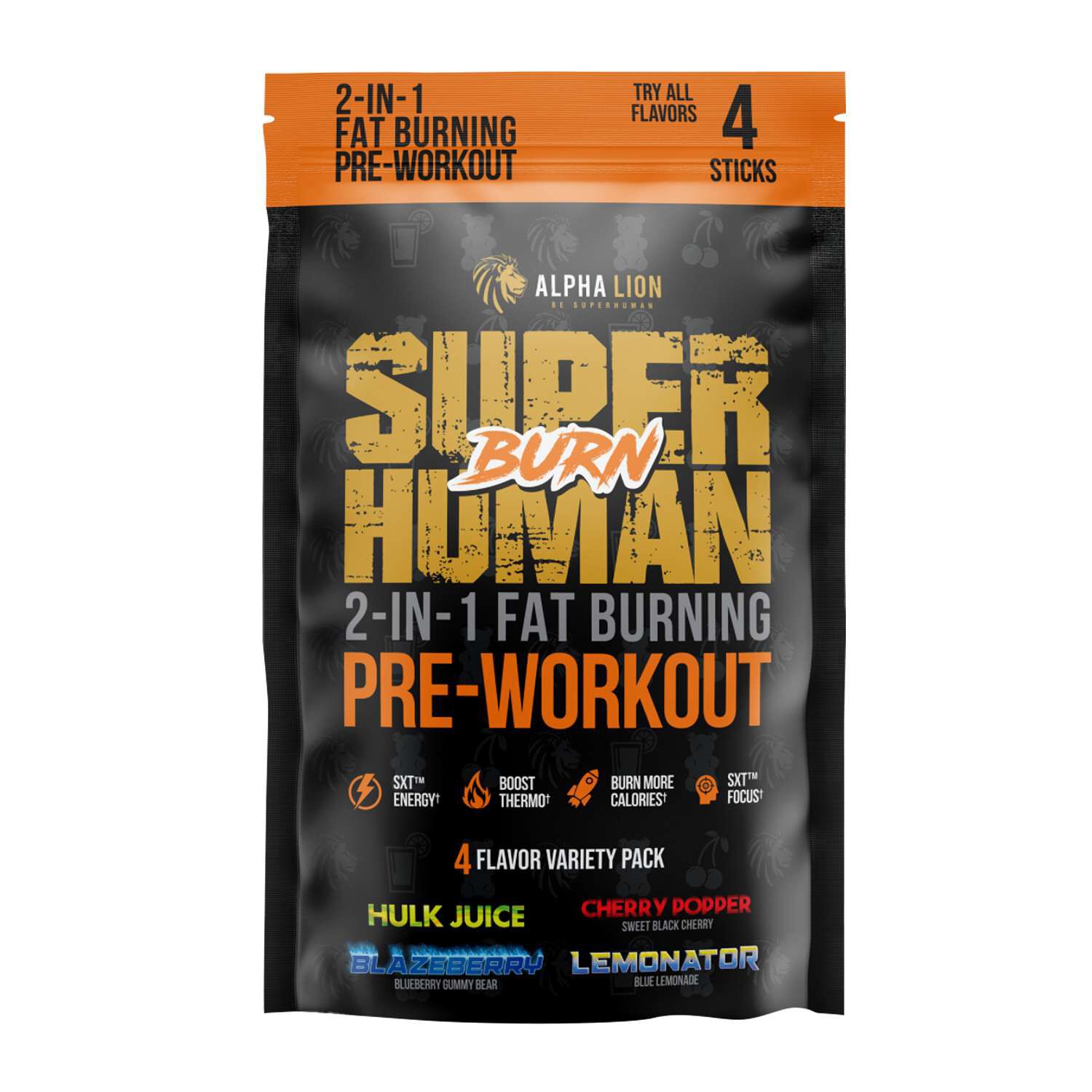 Superhuman Burn 2-in-1 Fat Burning Pre-Workout - Variety Pack (4 Servings)  | GNC