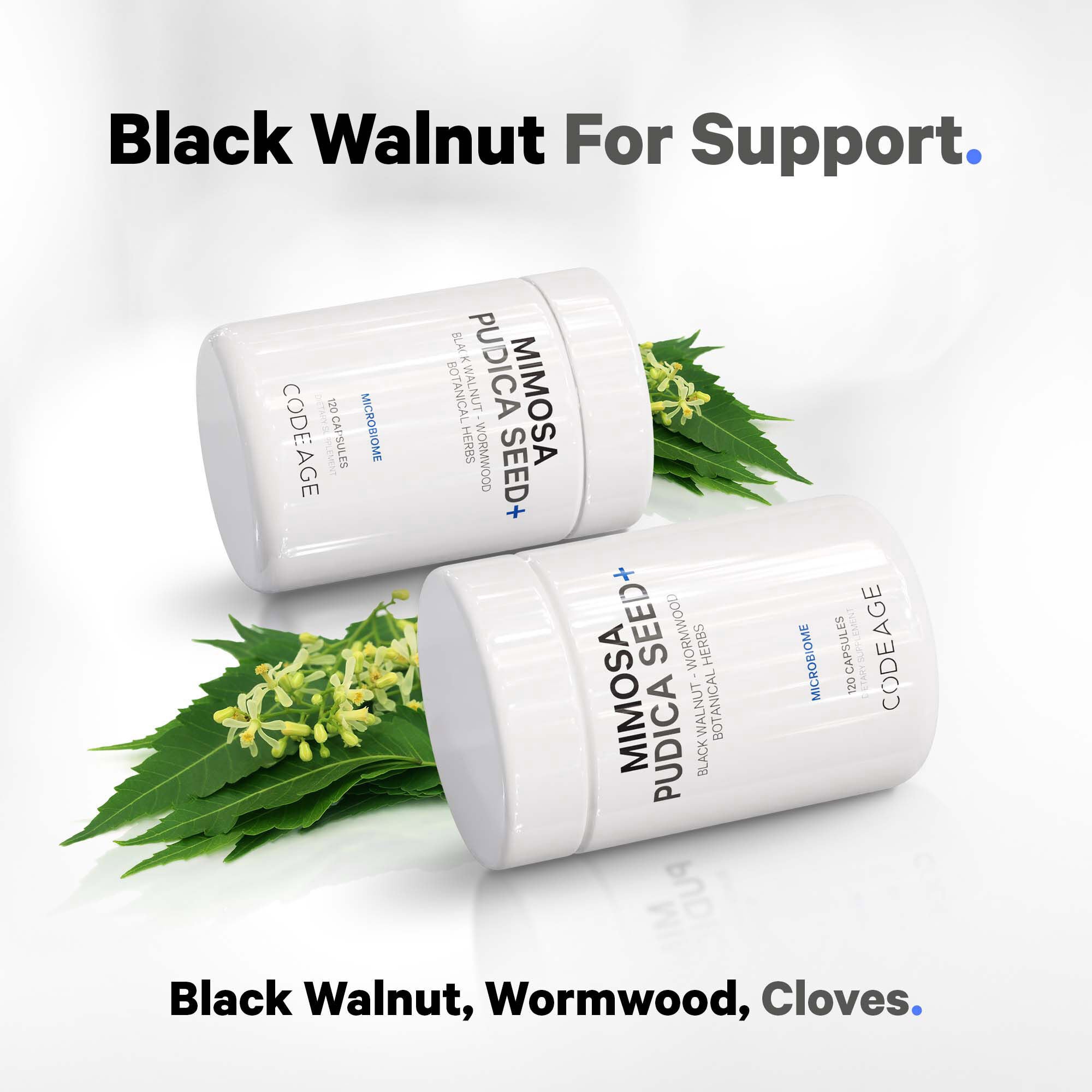 Mimosa Pudica Seed 1000 mg + BioPerine&reg; Black Pepper Herbal Cleanse - 120 Capsules (40 Servings)