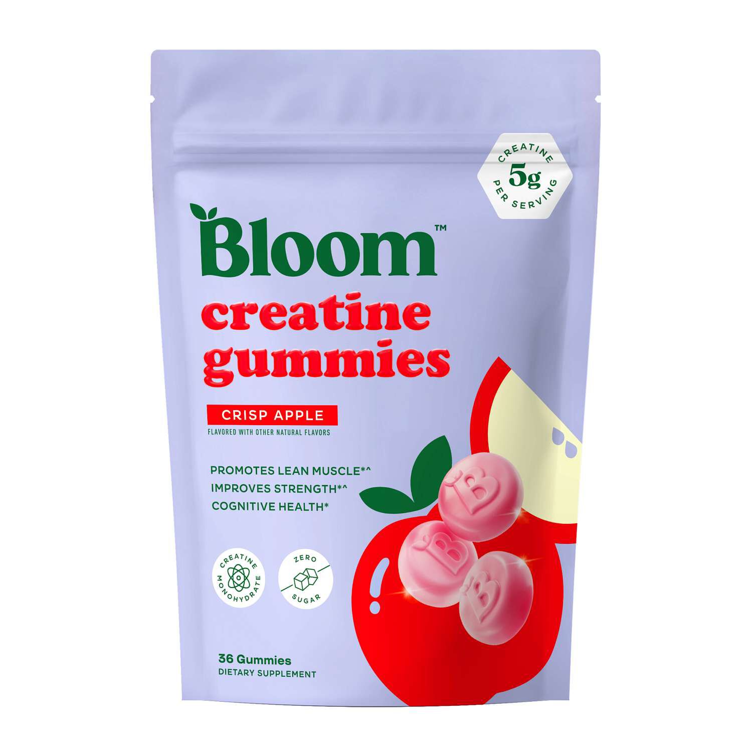 Creatine Gummies - Crisp Apple - 36 Gummies (12 Servings)  | GNC