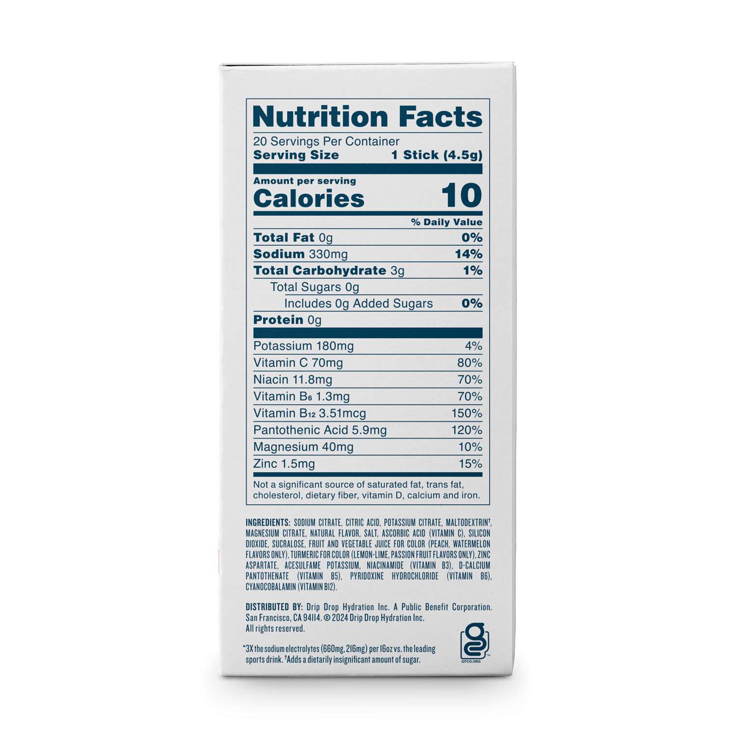 Zero Sugar Electrolyte Drink Mix - Variety (20 Stick Packs)