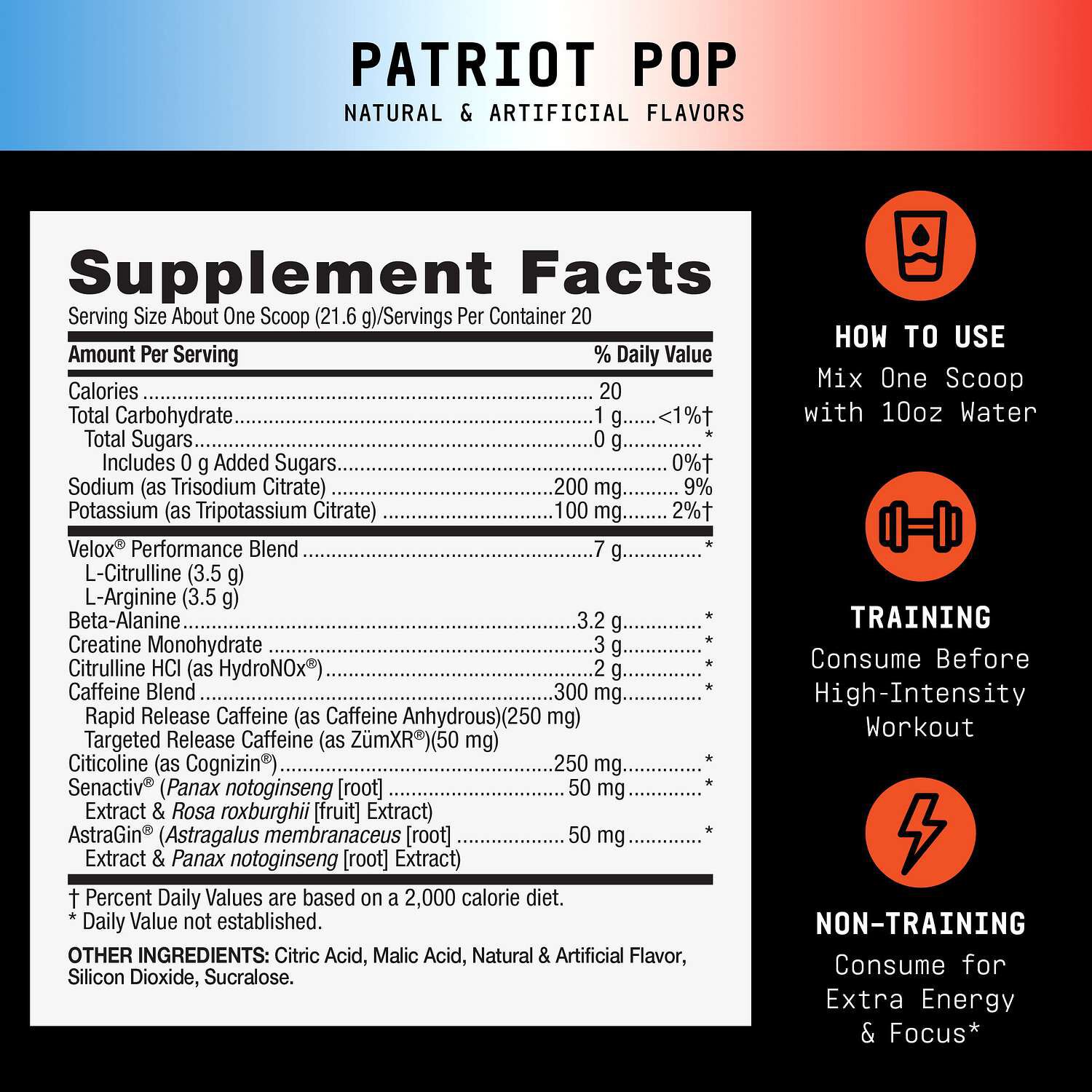 LIT AF&reg; V2 Pre-Workout - Patriot Pop (20 Servings) Patriot Pop | GNC