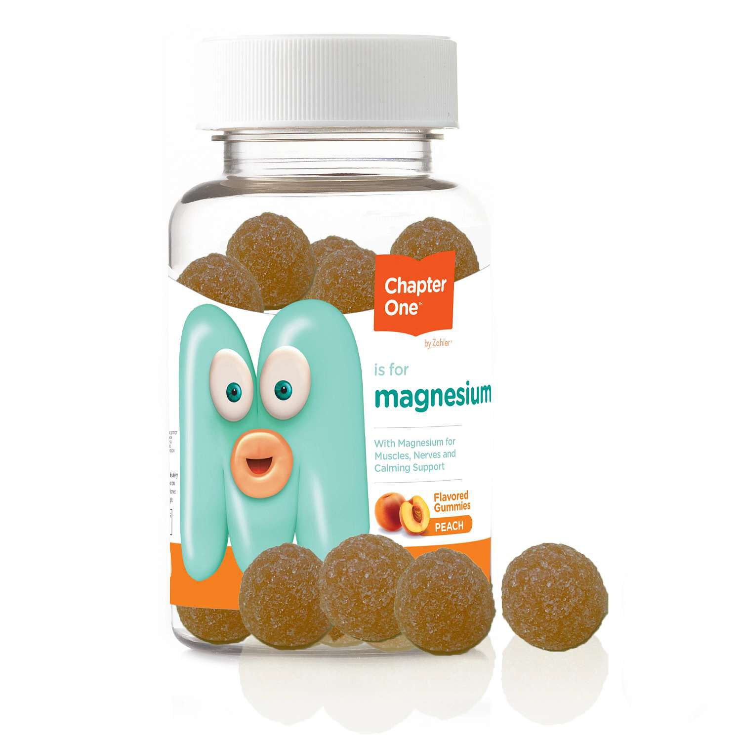 Chapter One&trade; M Is For Magnesium Gummies - Peach - 60 Gummies (30 Servings) Peach | GNC
