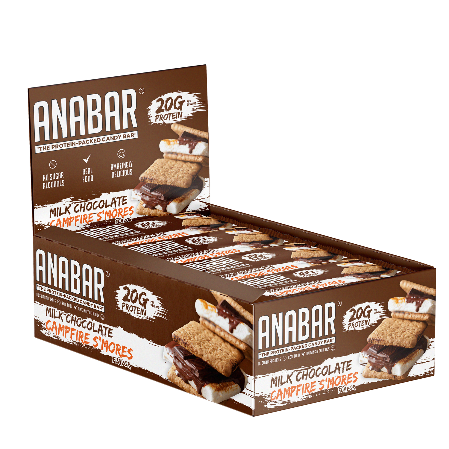 Anabar Protein Candy Bar - S&#39;Mores - 12 Bars  | GNC