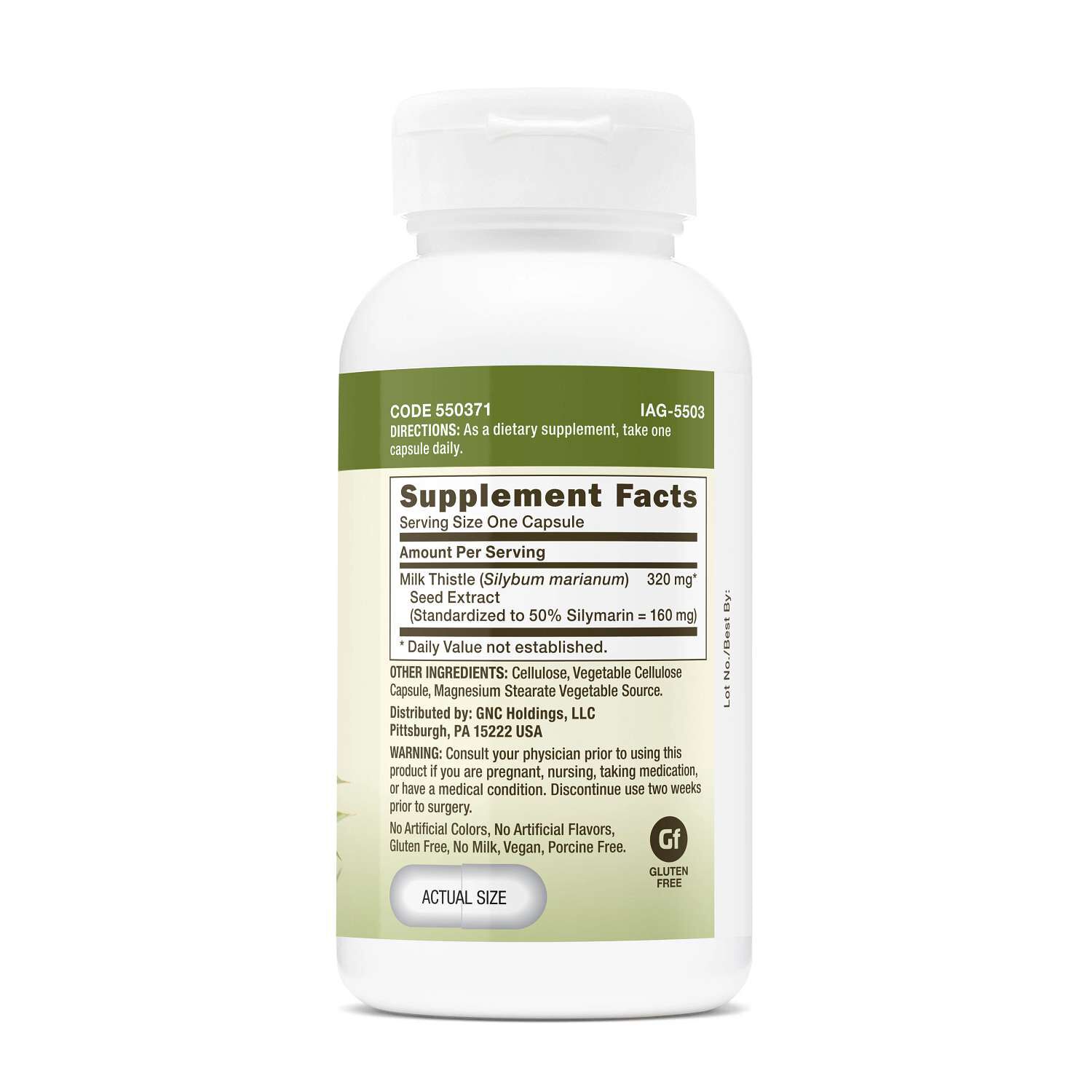 Milk Thistle 320mg - 100 Capsules (100 Servings)