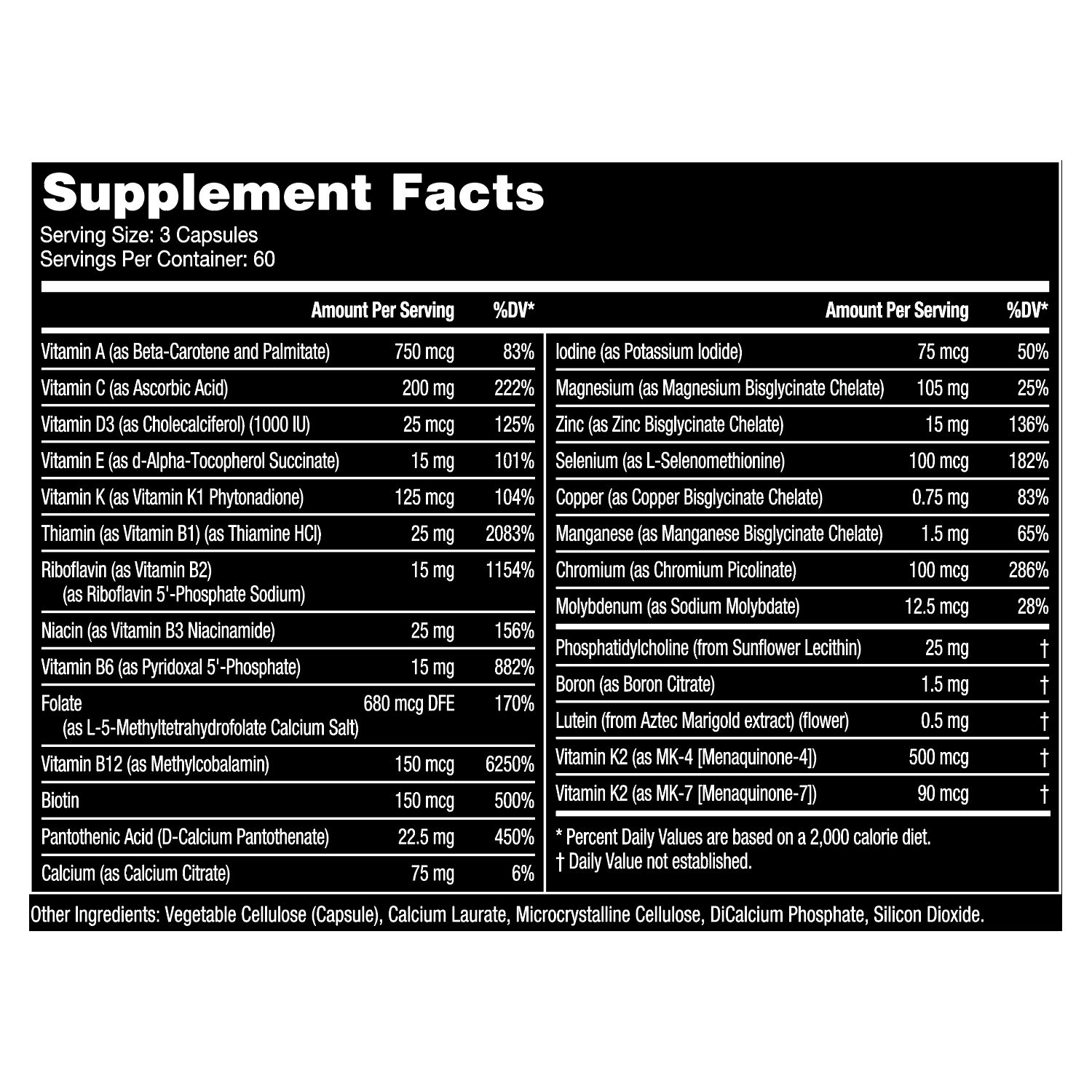 Elite Daily Multivitamin - 180 Capsules (30 Servings)