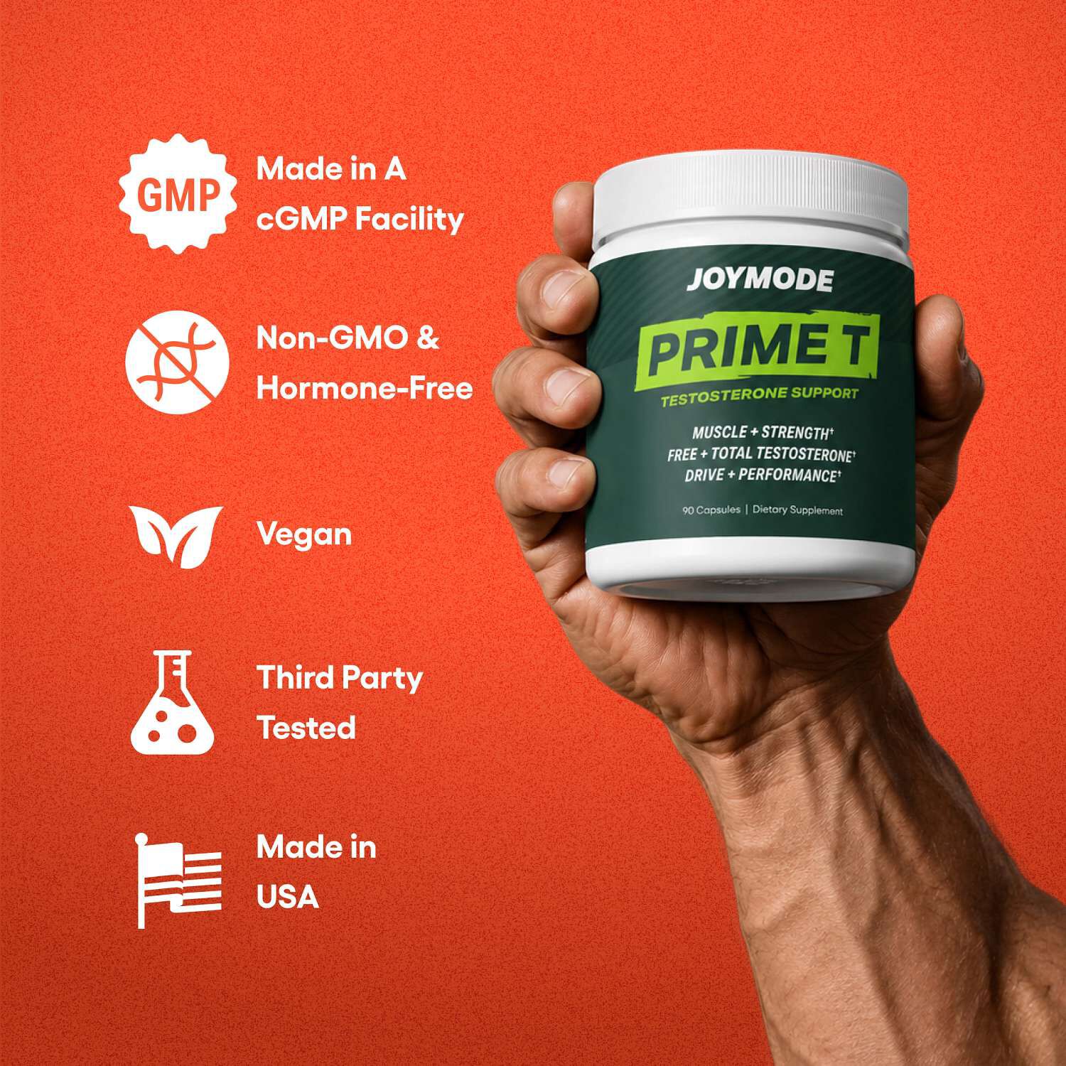 Prime T Testosterone Booster - 90 Capsules (30 Servings)