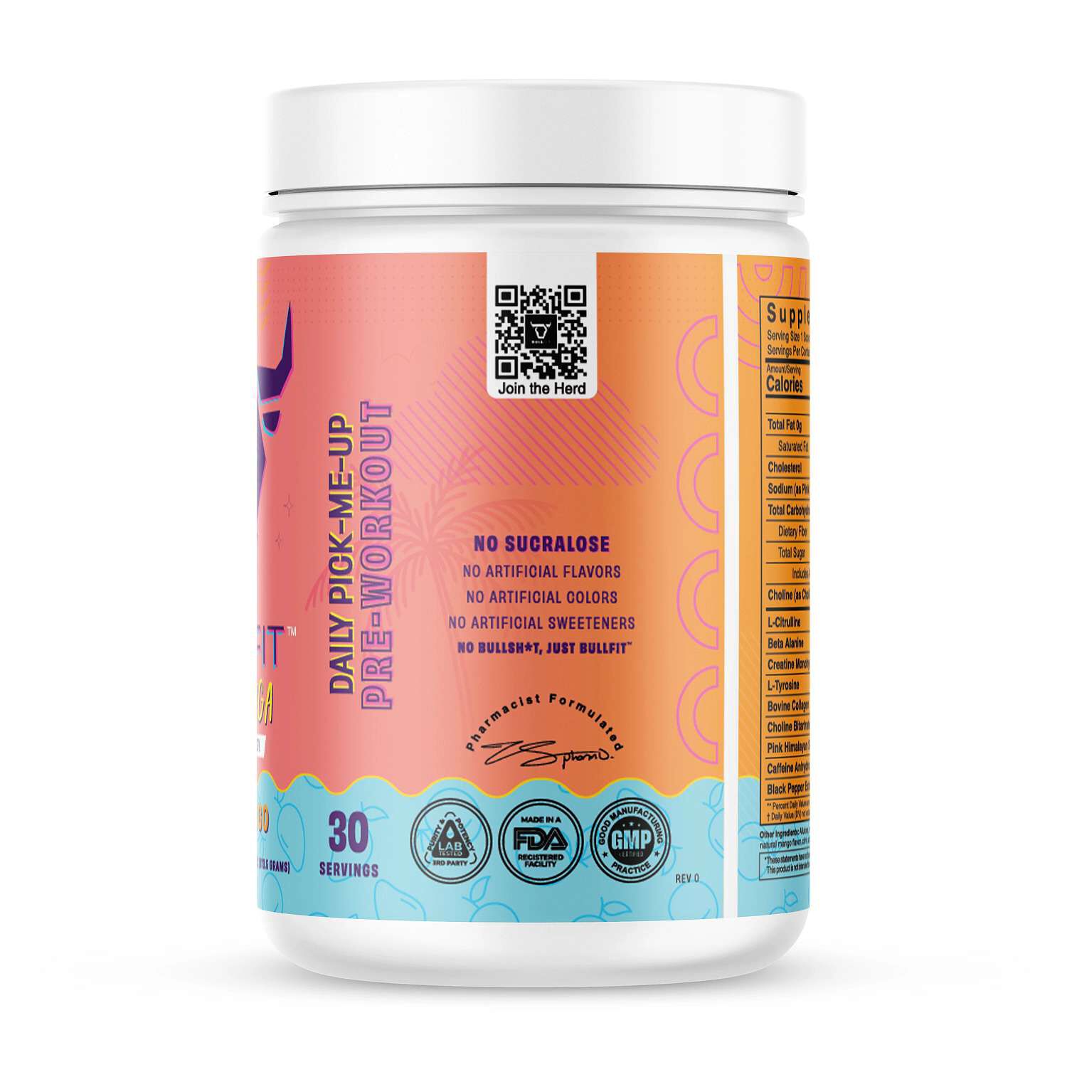 Cowabunga Pre-Workout - Peach Mango (30 Servings)