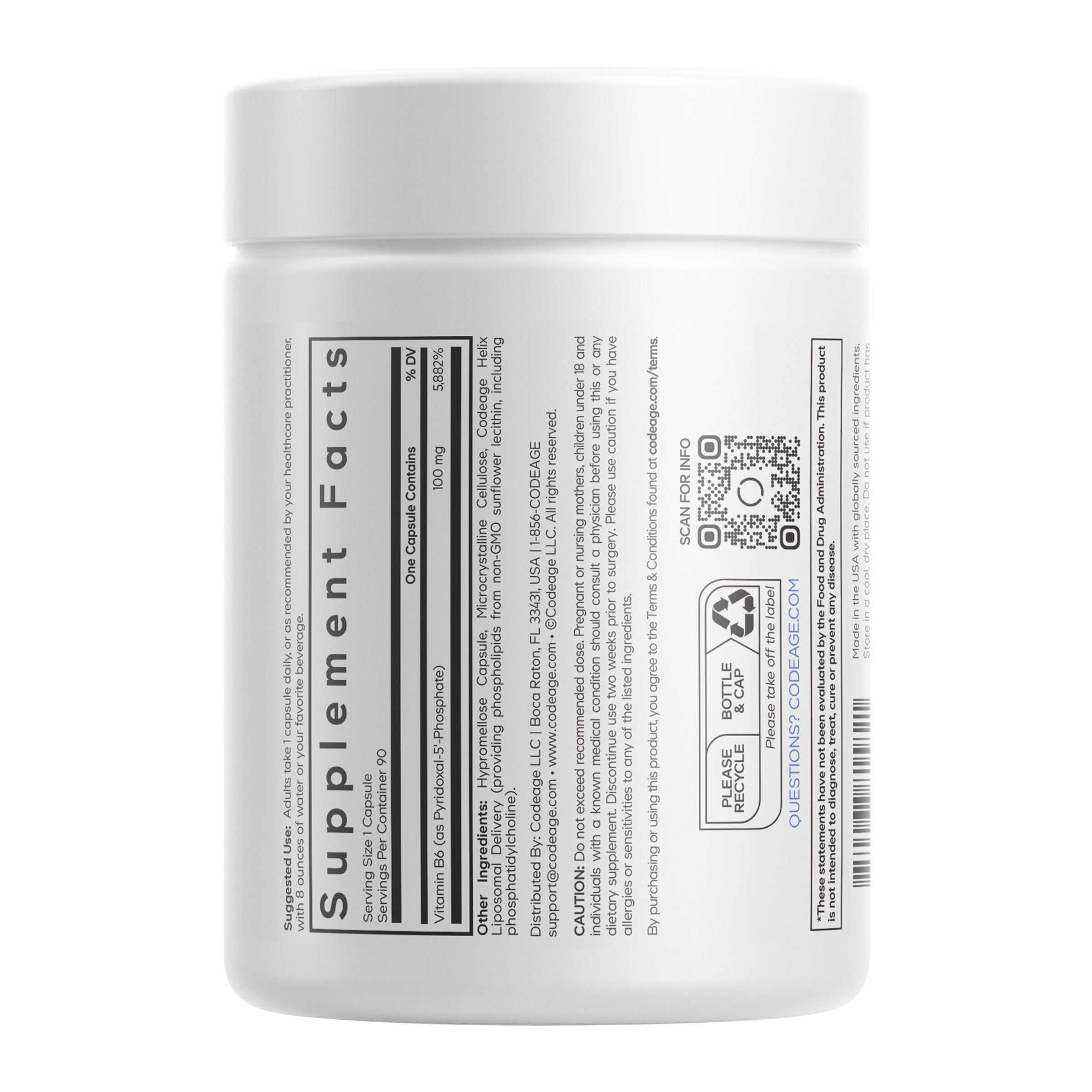 Codeage - Liposomal P5P - 90 Vegetable Capsules (90 Servings) | GNC