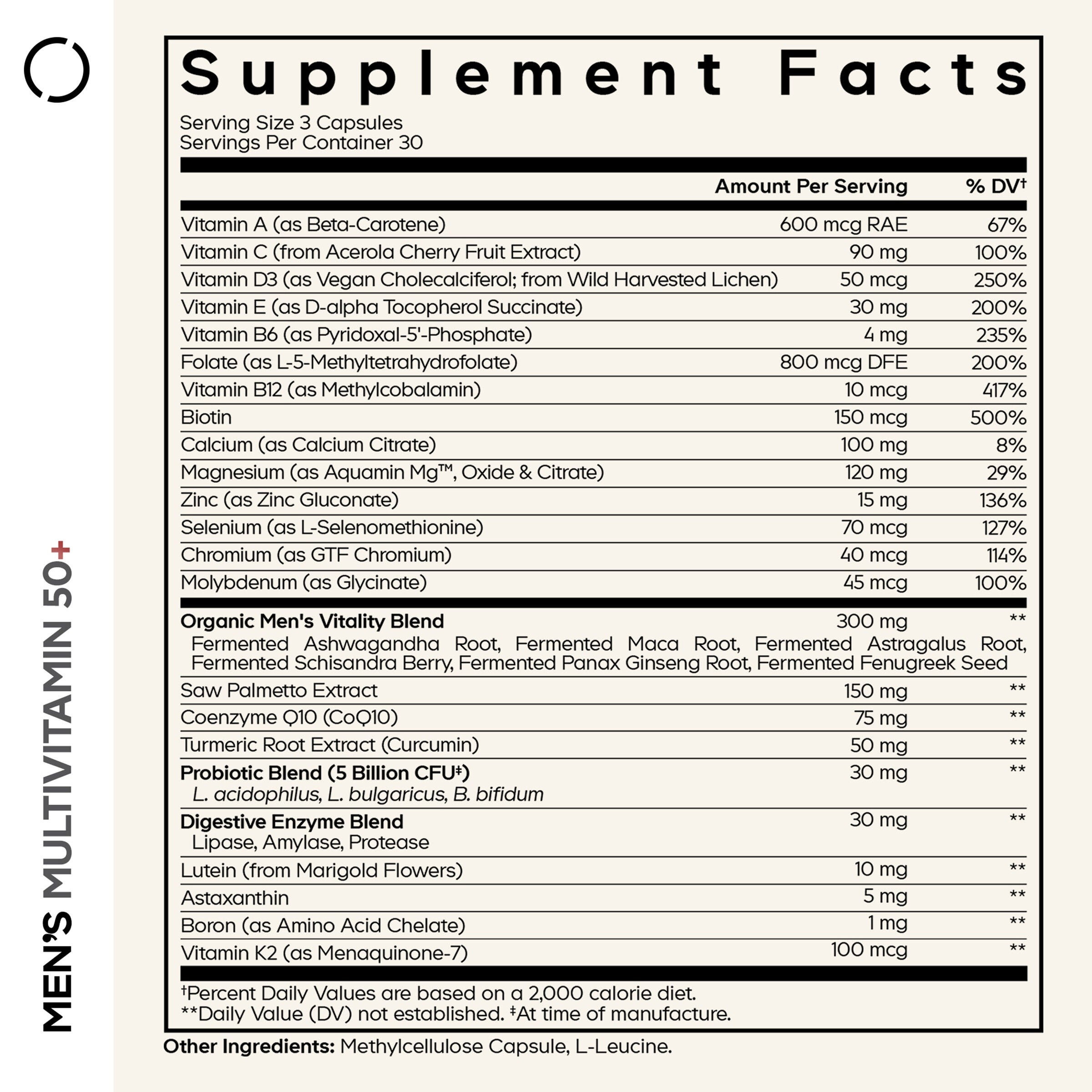 Men's Multivitamin 50+ - 90 Vegetable Capsules (30 Servings)  | GNC