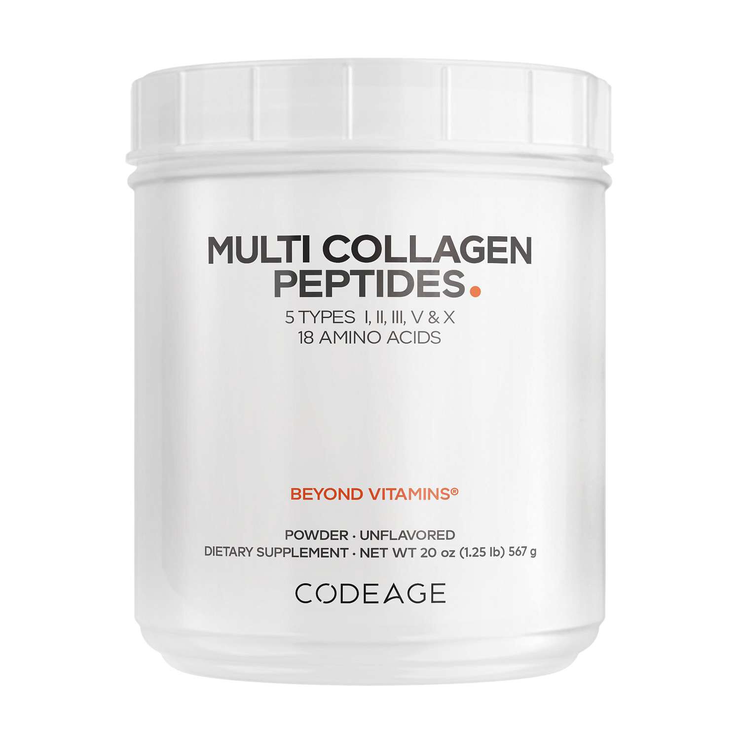 Hydrolyzed Multi Collagen Peptides Powder Type I - II - III - V and X - 20 oz. (63 Servings)  | GNC