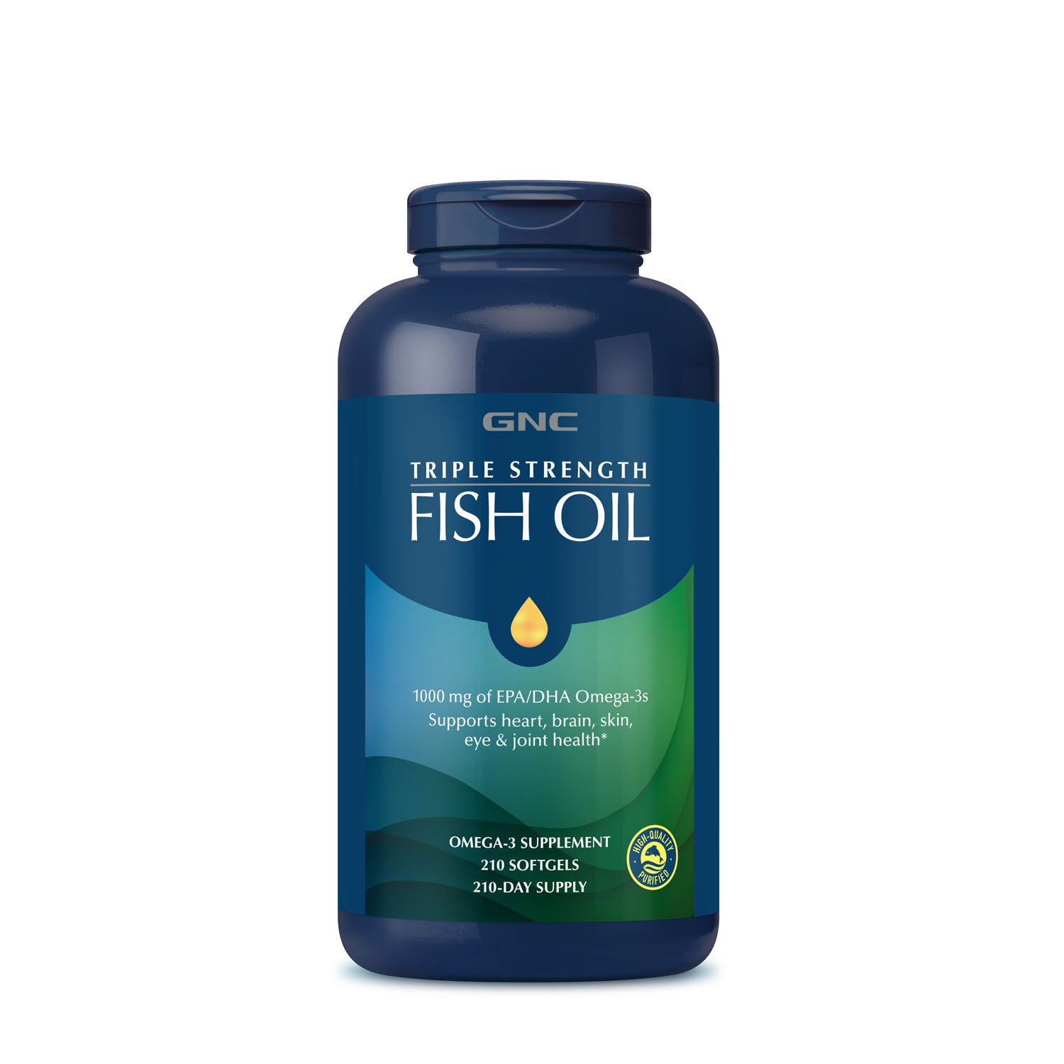 Triple Strength Fish Oil 1000mg 210 Softgels (210 Servings) GNC