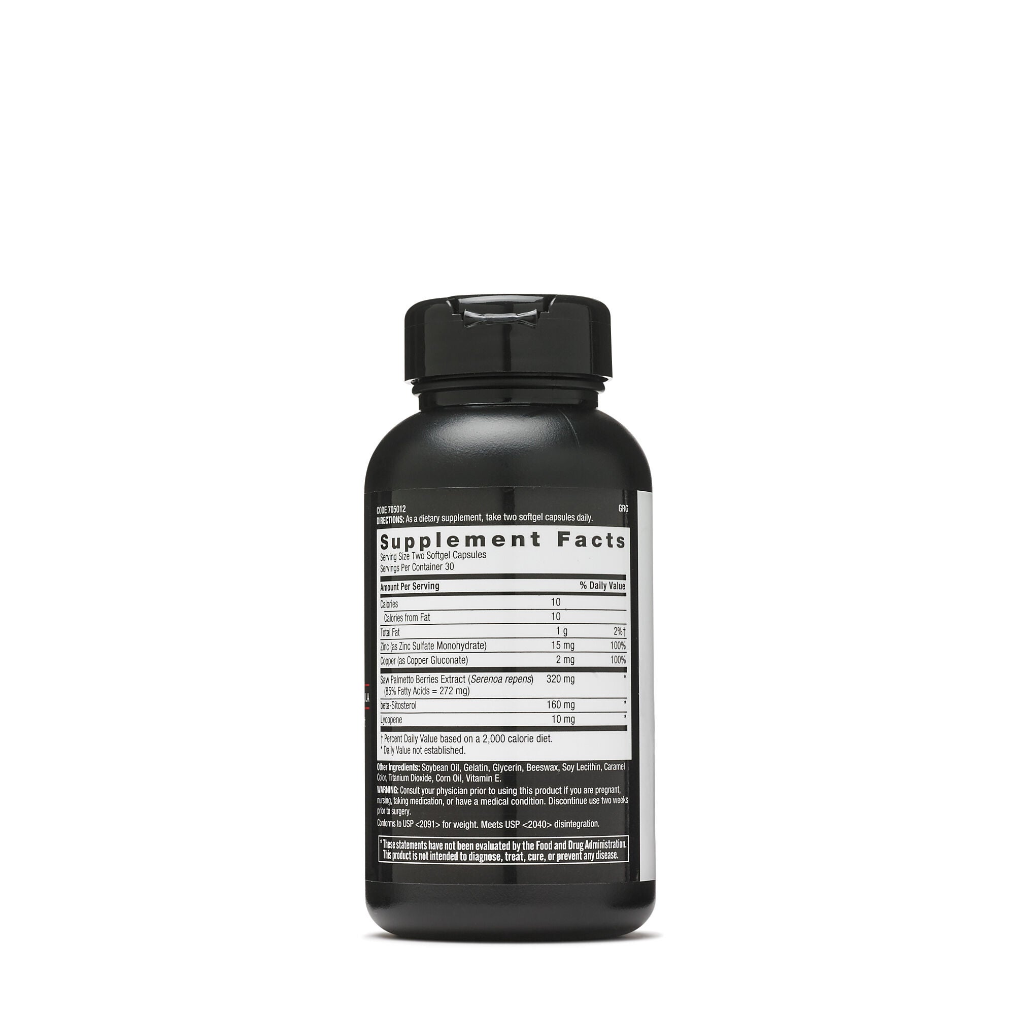 GNC Mens Prostrate Support Formula Supplement Facts