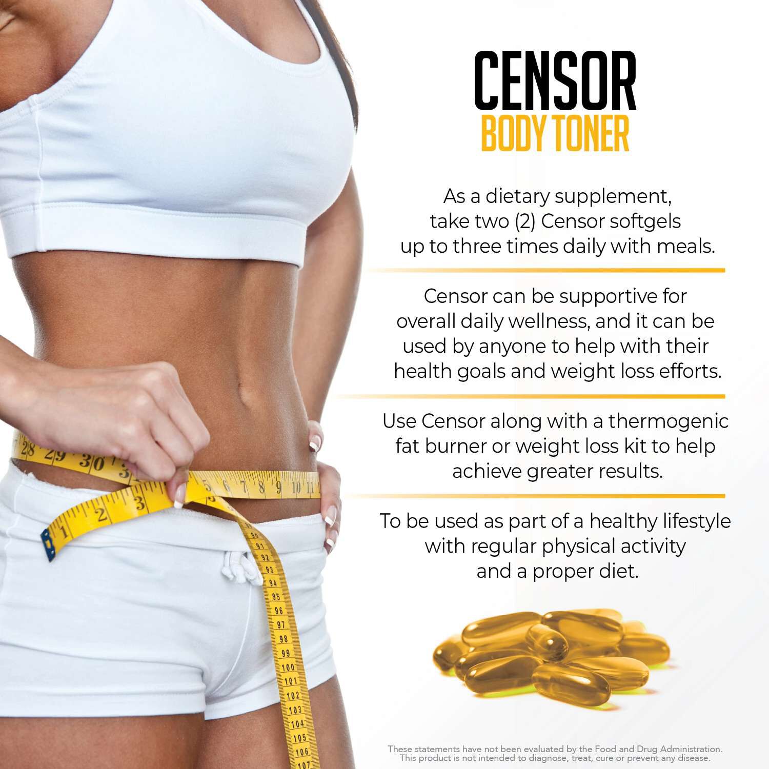 Censor Body Toner - 180 Softgels (90 Servings)