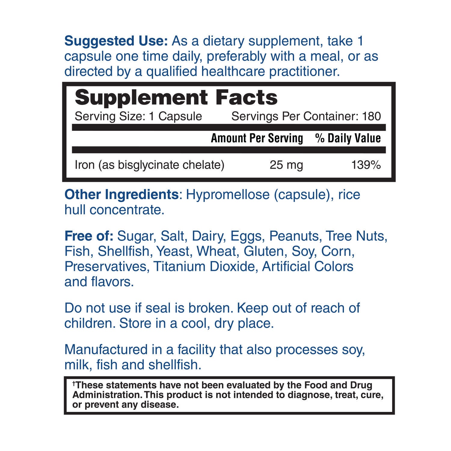 Perfect Iron - 180 Vegetarian Capsules (180 Servings)  | GNC