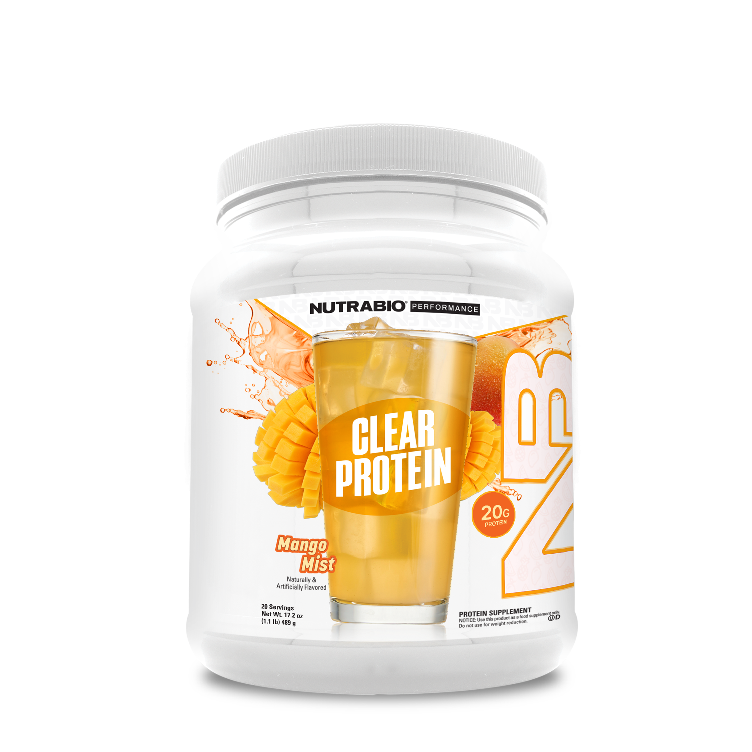 NutraBio Clear Whey Protein Isolate - Mango Mist (20 Servings)