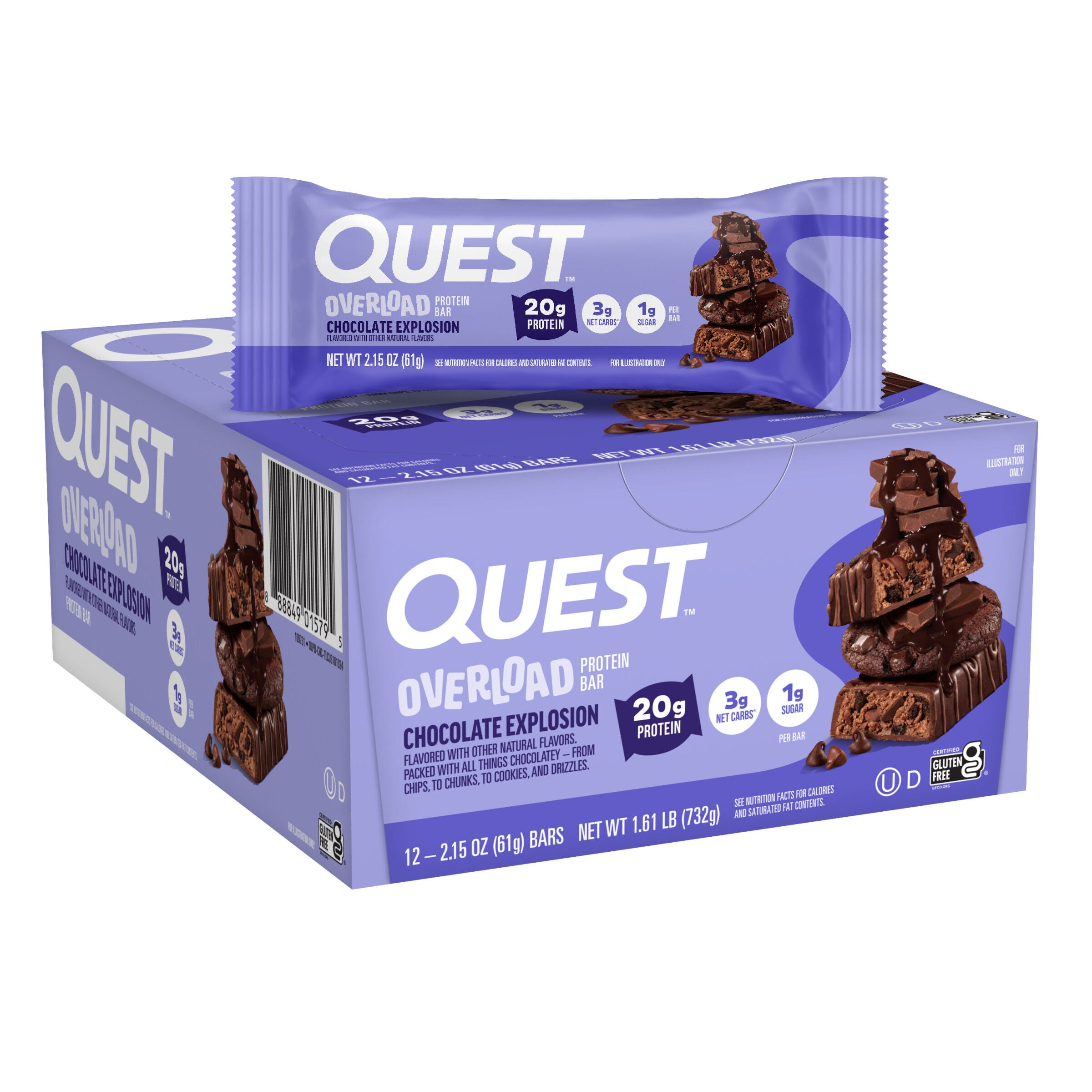 Overload Protein Bar - Chocolate Explosion (12 Bars)