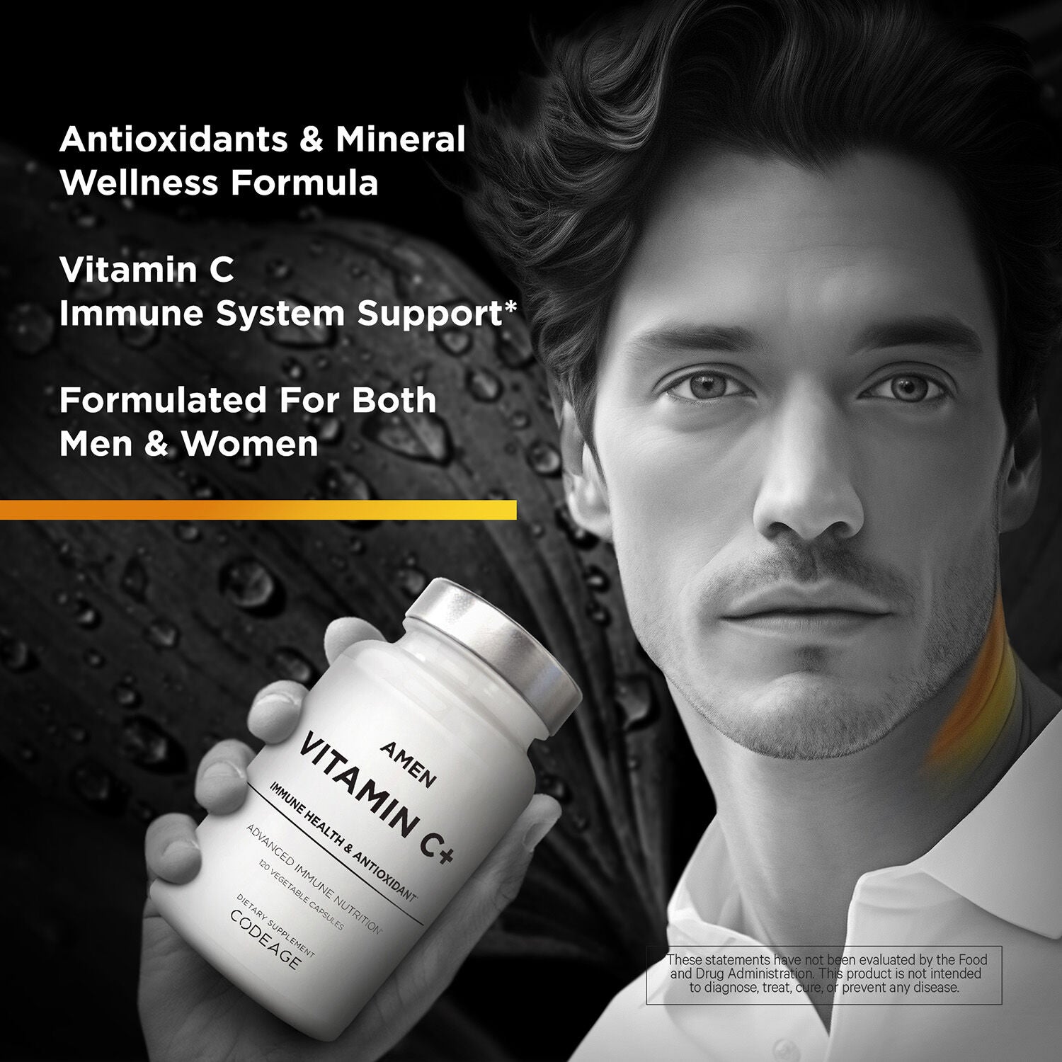Amen Vitamin C+ Zinc & Citrus Bioflavonoids- 120 Capsules (60 Servings)