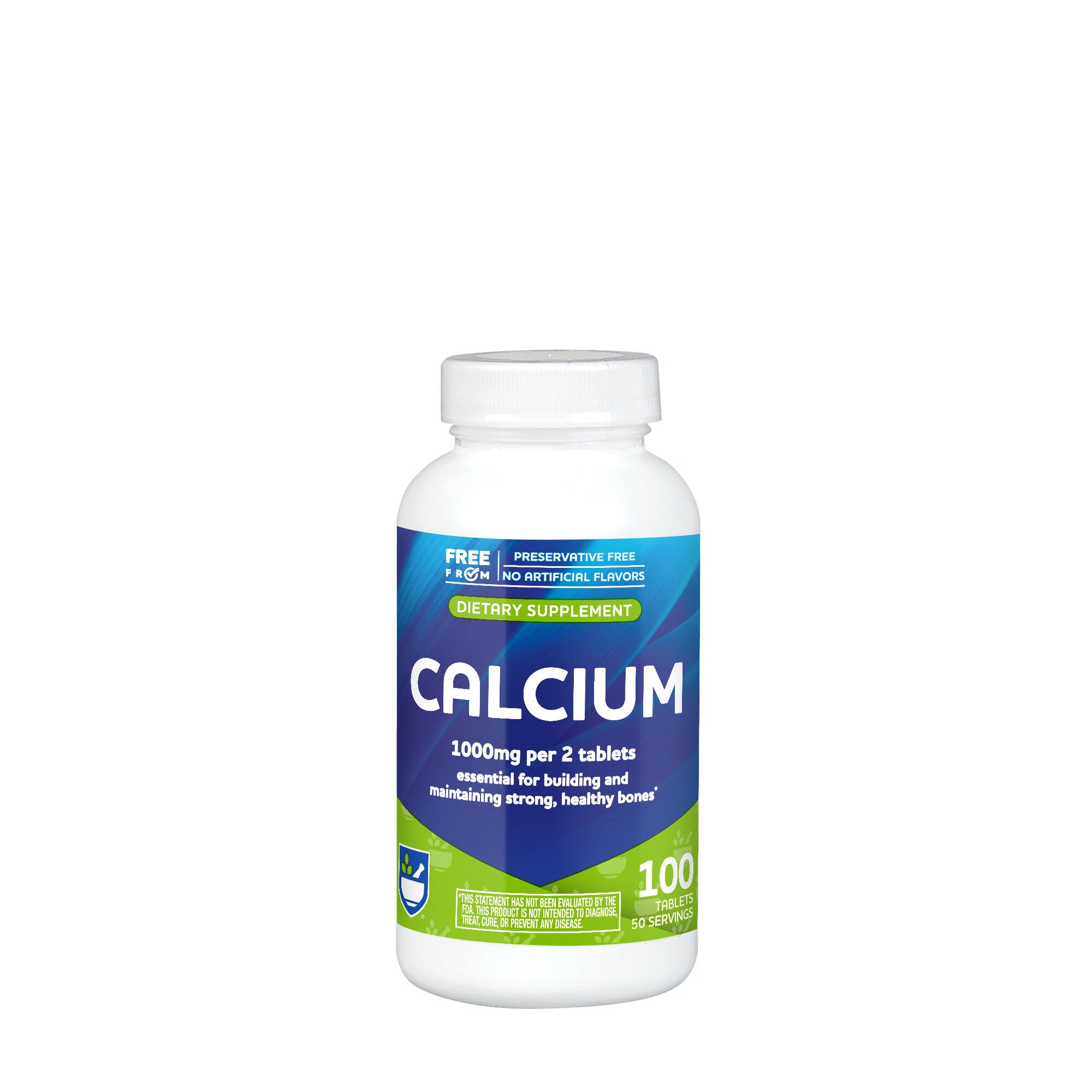 Calcium 1000mg 100 Tablets (50 Servings) GNC