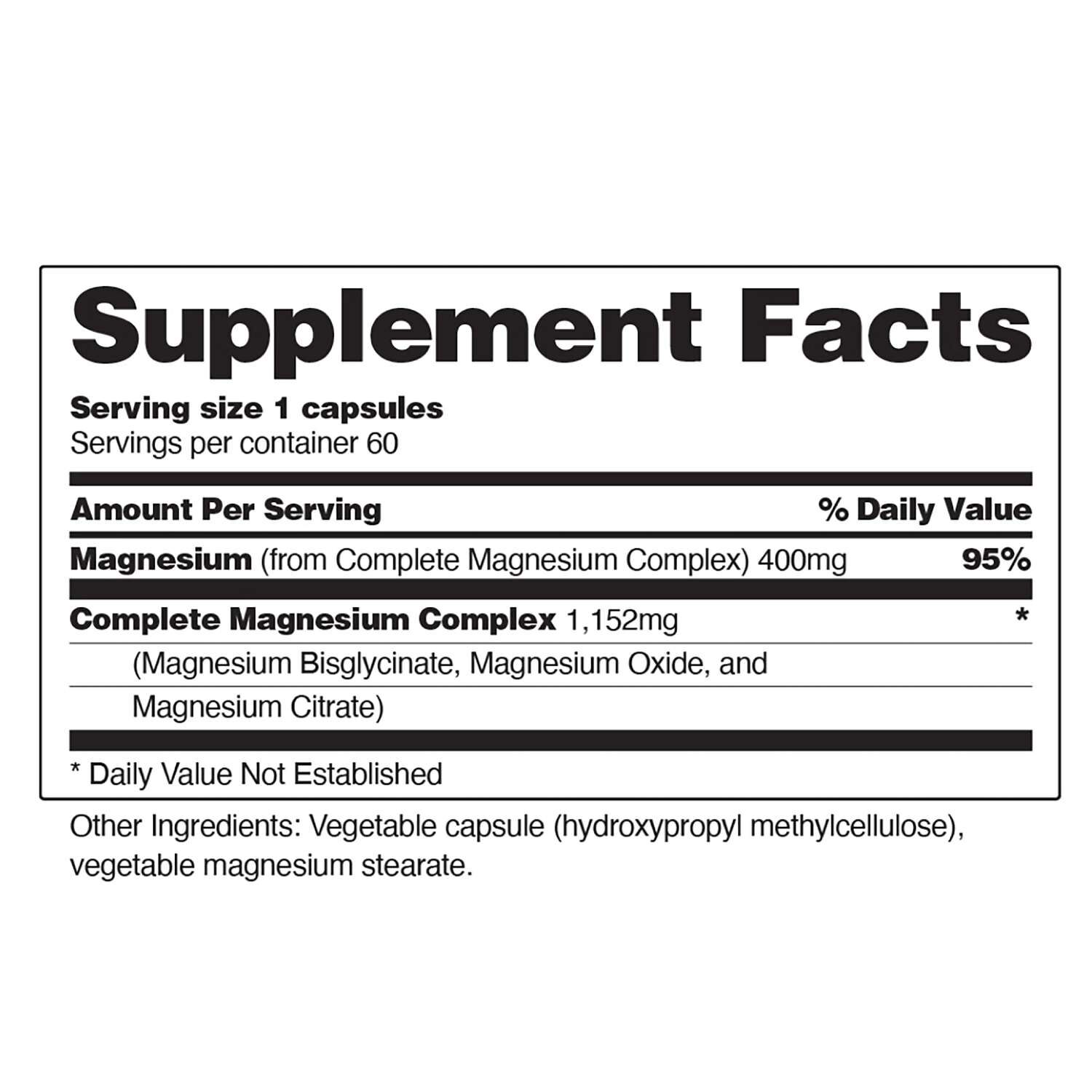 Magnesium Complex - 60 Capsules (60 Servings)