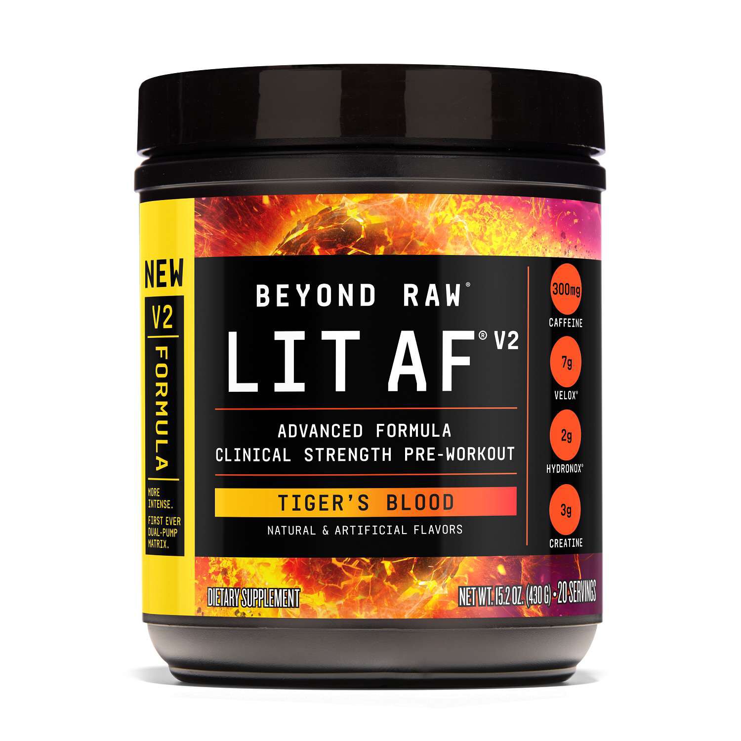 LIT AF&reg; V2 Pre-Workout - Tiger's Blood&nbsp;(20 Servings) Tiger's Blood | GNC