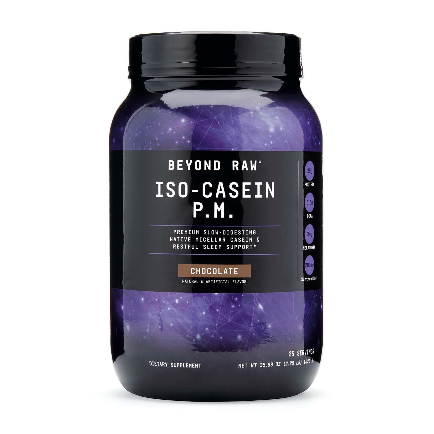 Beyond Raw ISO Casein PM Protein Powder Chocolate Front Image