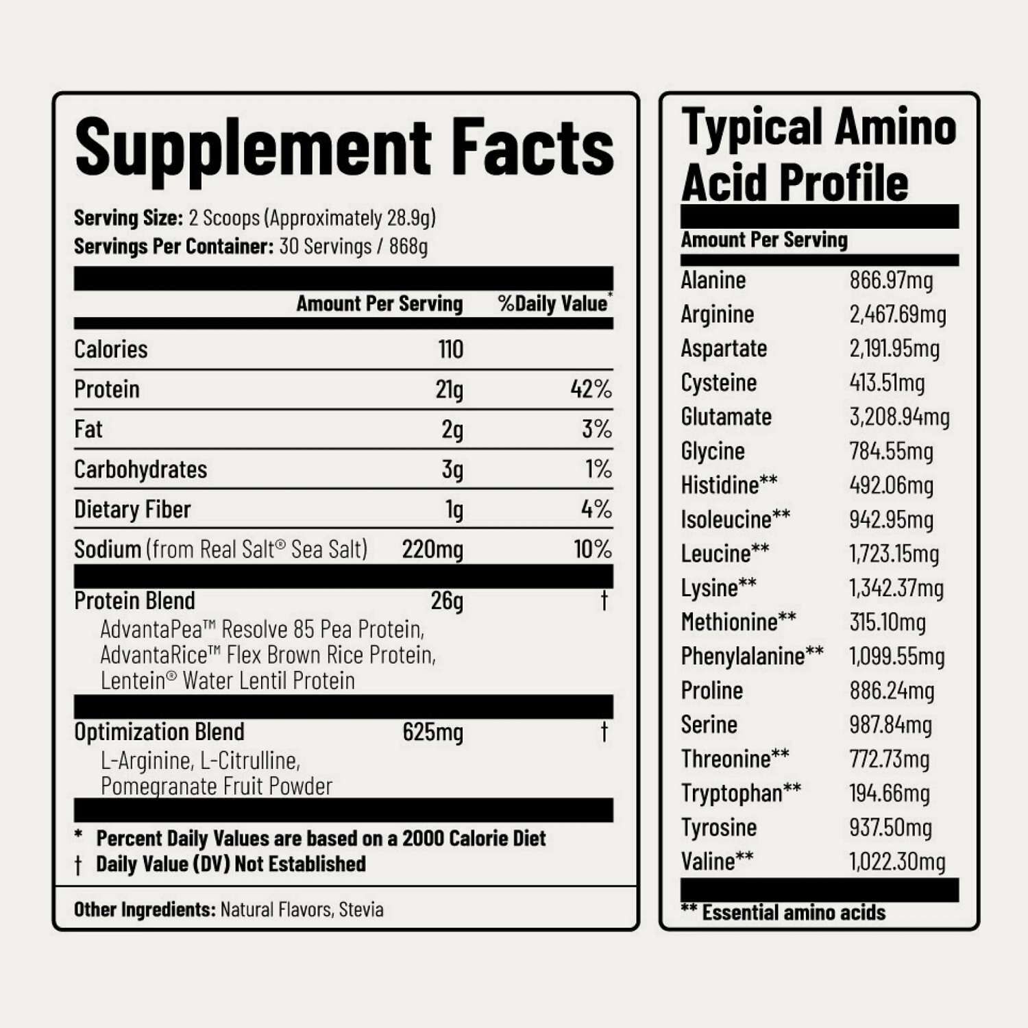Plant Based Vegan Protein Powder - Vanilla (30 Servings)