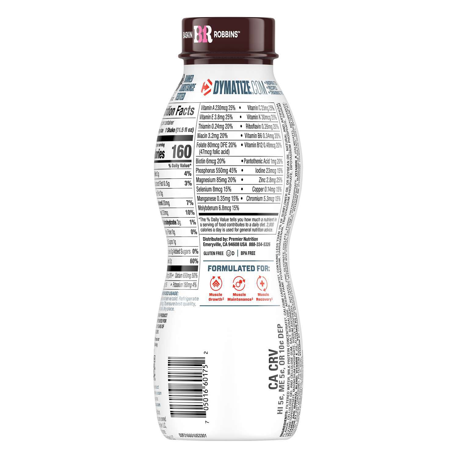 Performance Protein Shake RTD - Baskin Robbins&trade; Very Berry Strawberry (12 Bottles)