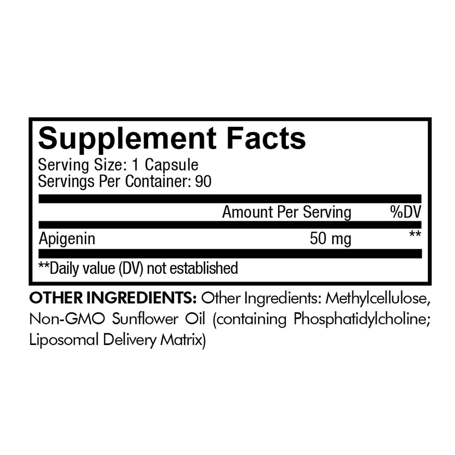 Liposomal Apigenin - Chamomile Extract with Phospholipid Complex - 90  Capsules