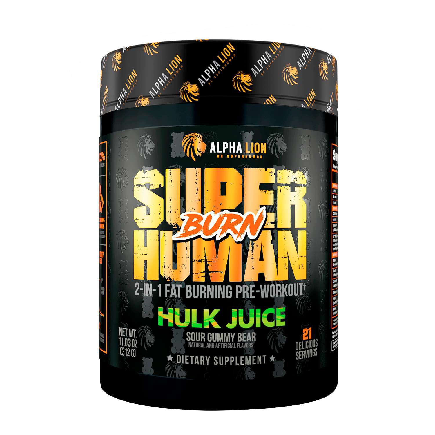 Superhuman Burn 2-in-1 Fat Burning Pre-Workout - Hulk Juice (21 Servings)