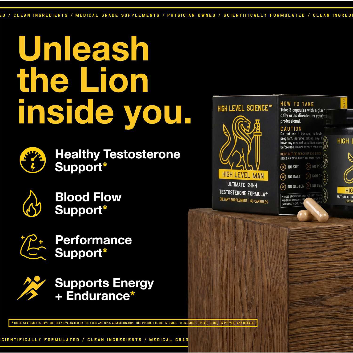 High Level Man Ultimate Testosterone Supplement 30 Servings