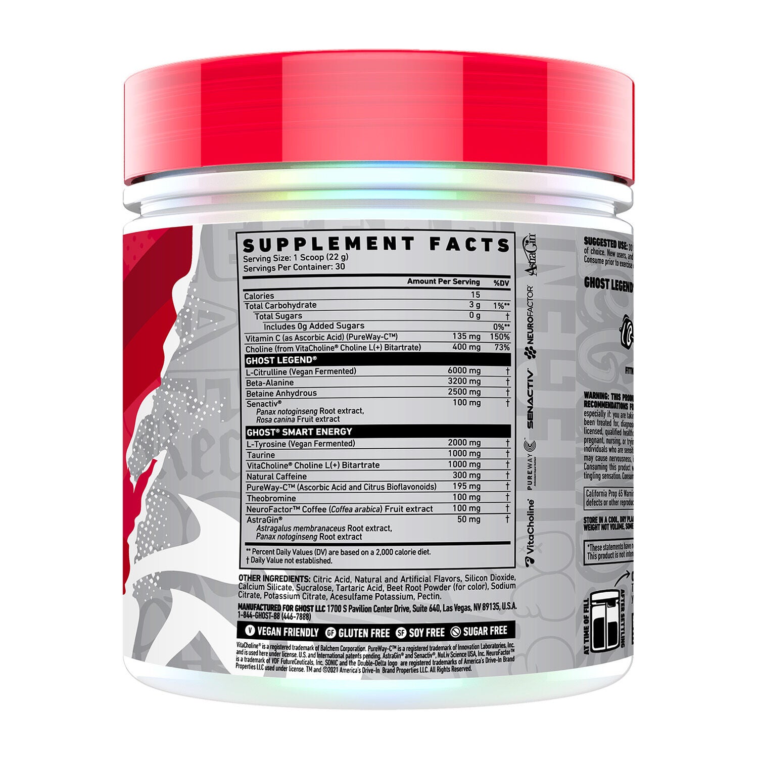 GHOST® - LEGEND® V4 Pre-Workout - Sonic® Cherry Limeade (30