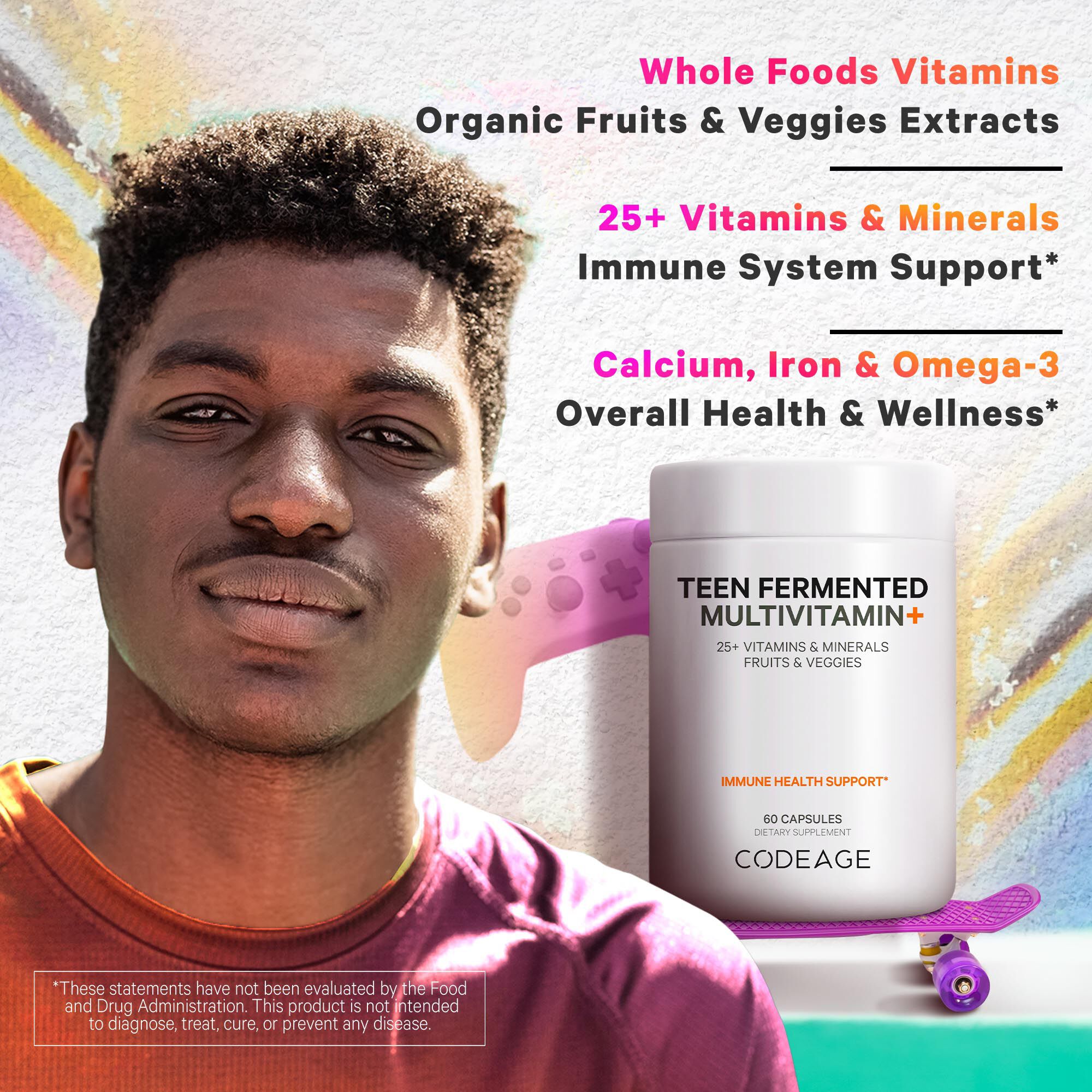 Teen Fermented Vegan Multivitamin - 60 Capsules (30 Servings)  | GNC