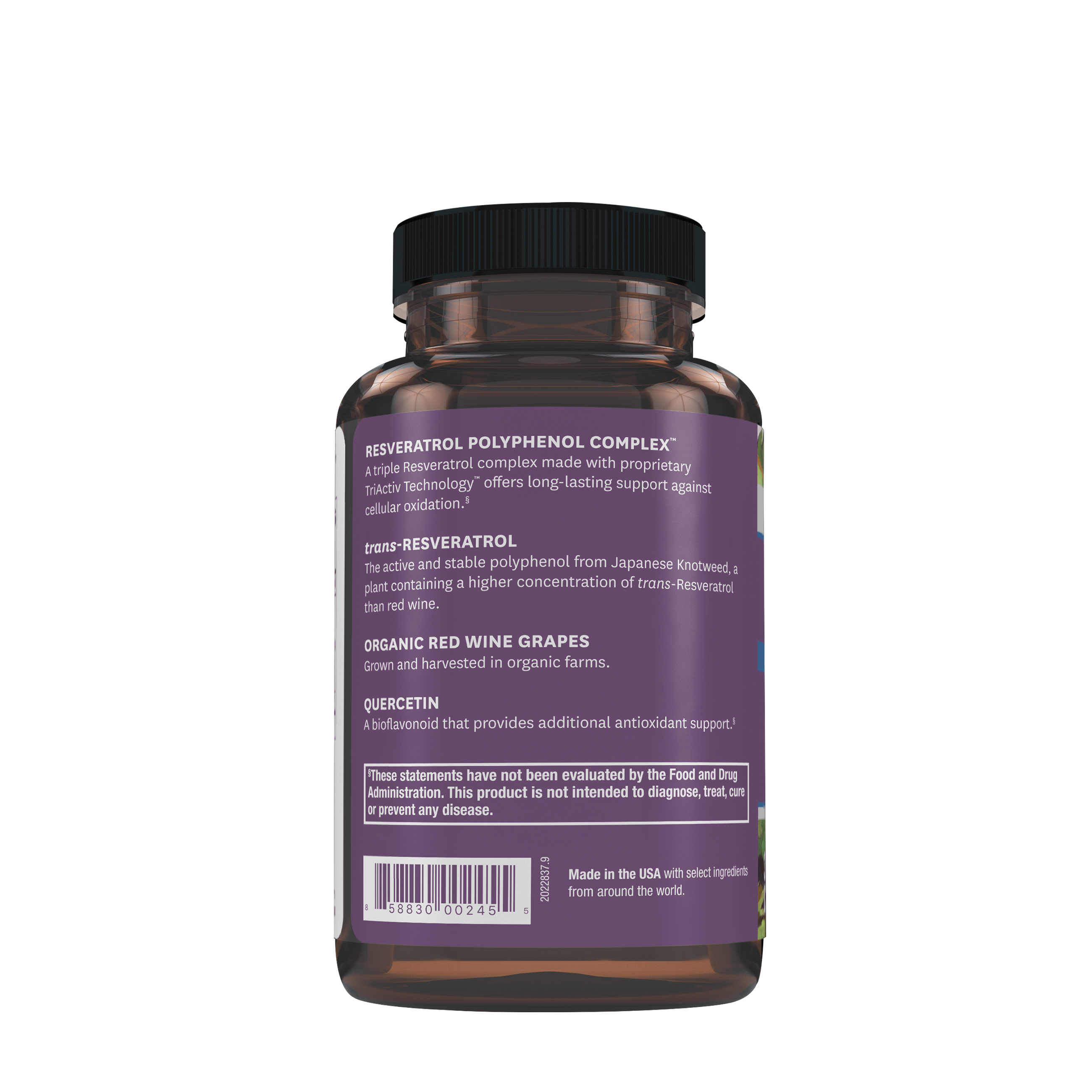 Resveratrol 500mg - 30 Veggie Capsules (30 Servings)  | GNC