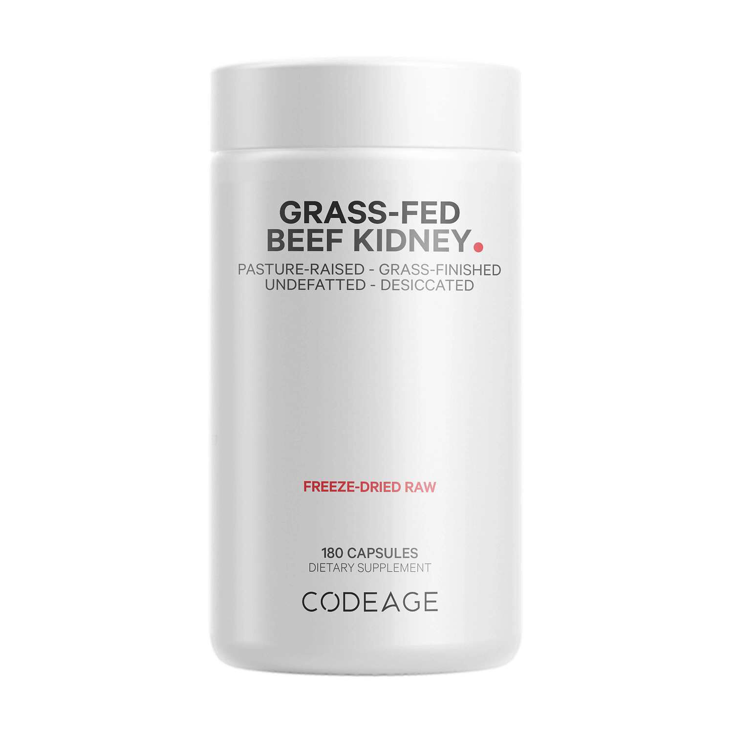 Beef Kidney Supplement - Grass Fed - 180 Capsules (30 Servings)