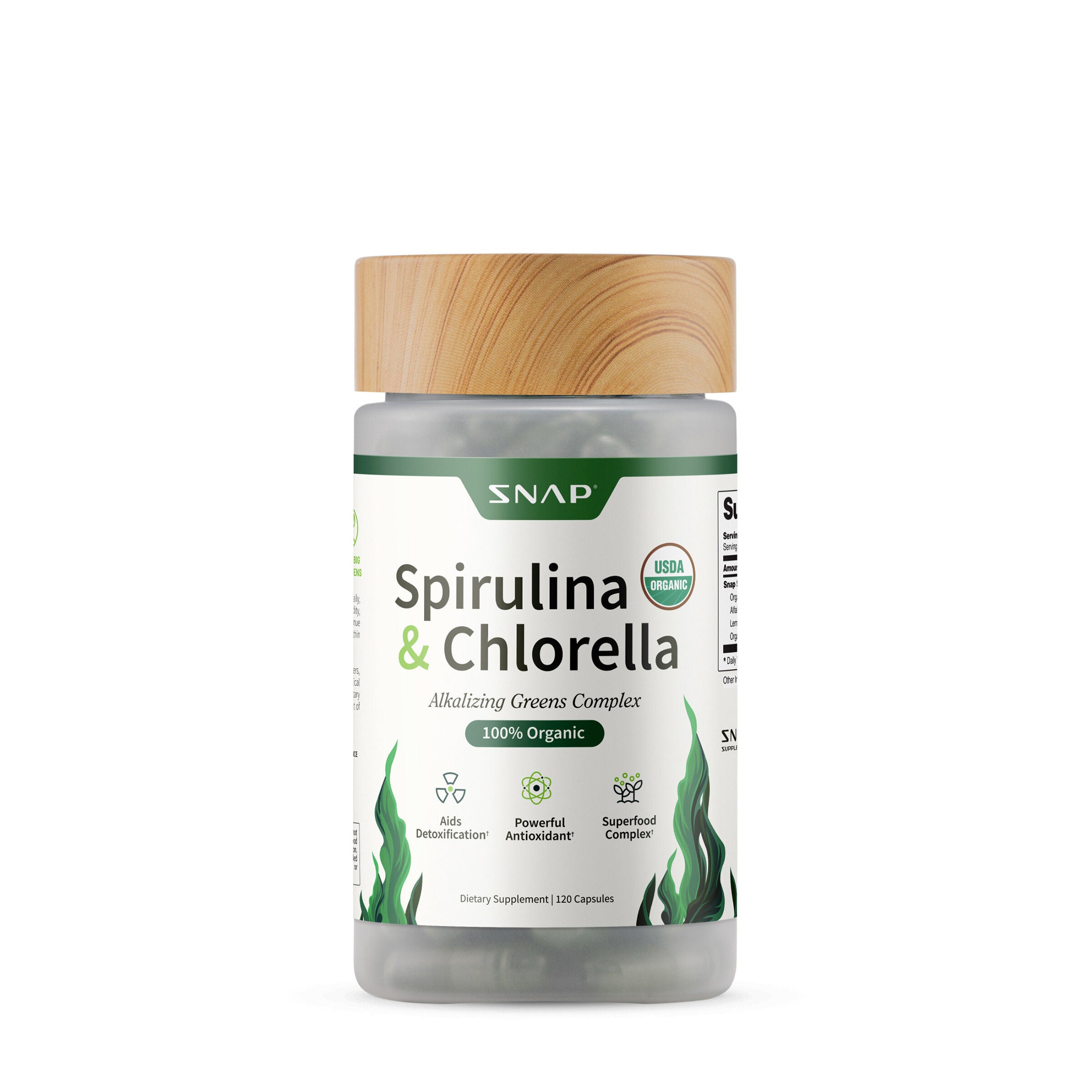 Organic Spirulina + Chlorella - 120 Capsules &#40;30 Servings&#41;  | GNC