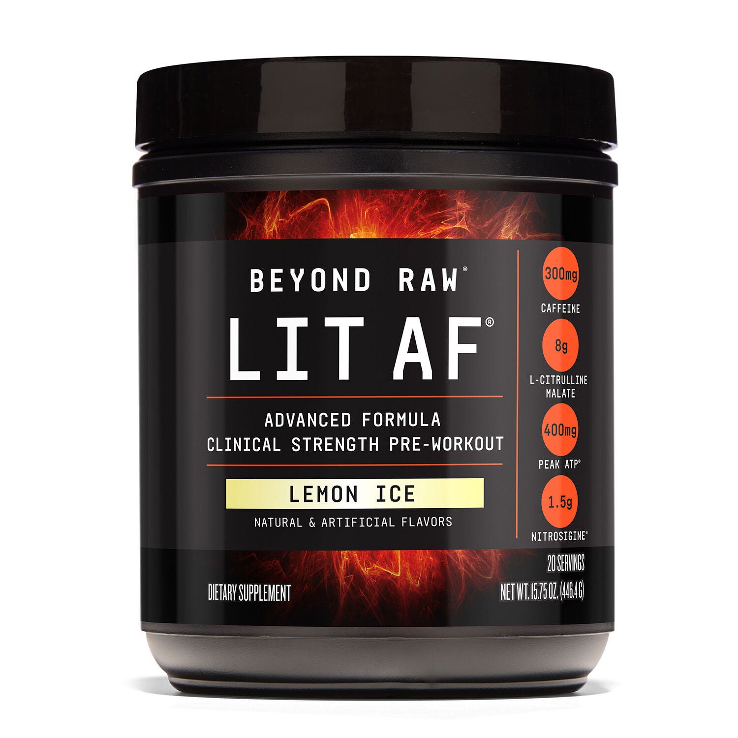 LIT AF&trade; Pre-Workout - Lemon Ice&nbsp;&#40;20 Servings&#41; Lemon Ice | GNC