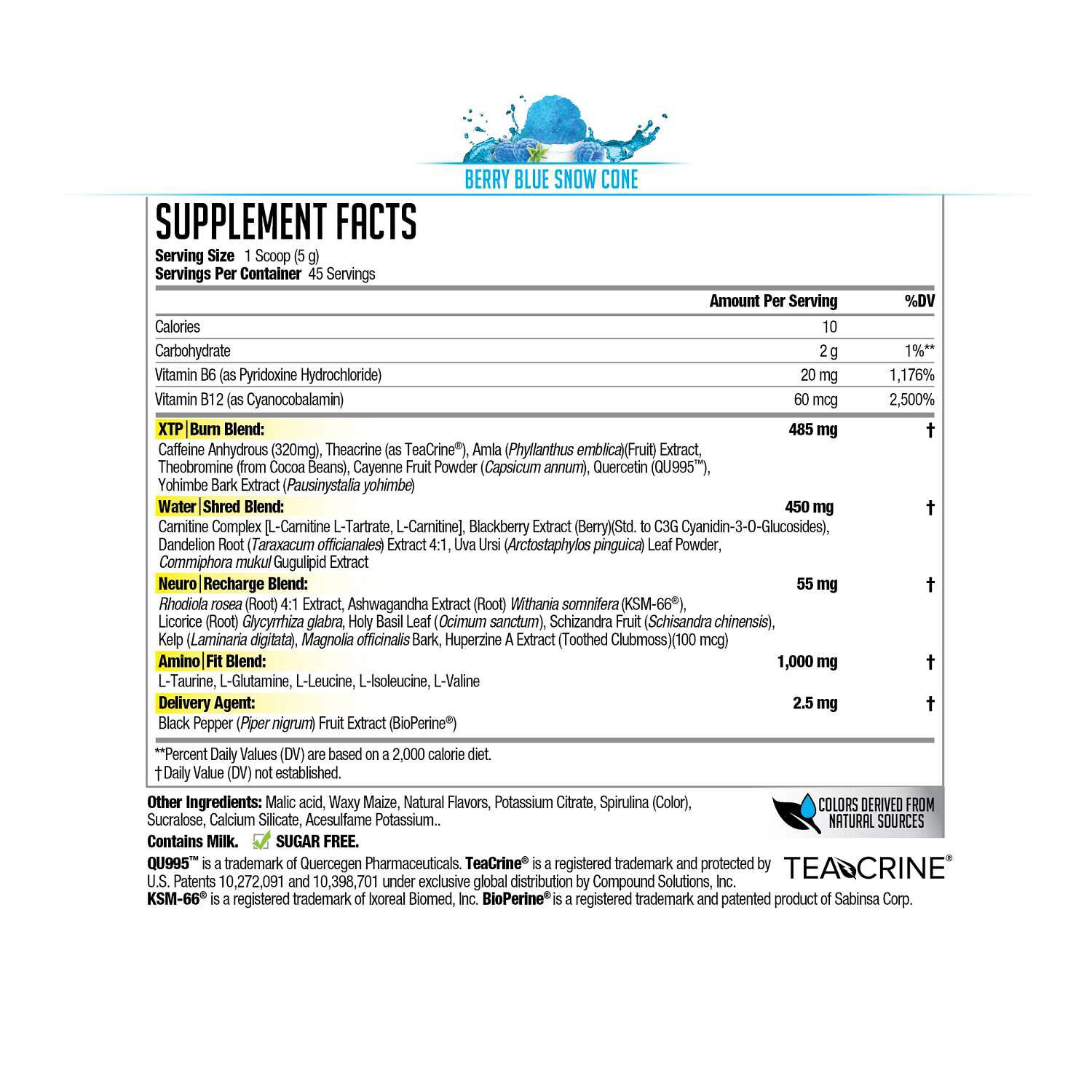 LipoRUSH&reg; XTP - Berry Blue Snow Cone (45 Servings)