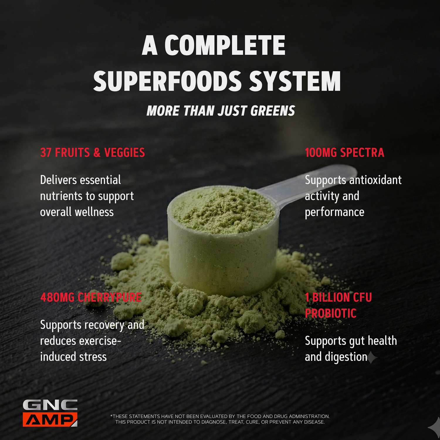 Amplified Greens Superfoods Performance Blend - Blueberry Pomegranate - 9.9 oz. (30 Servings)  | GNC