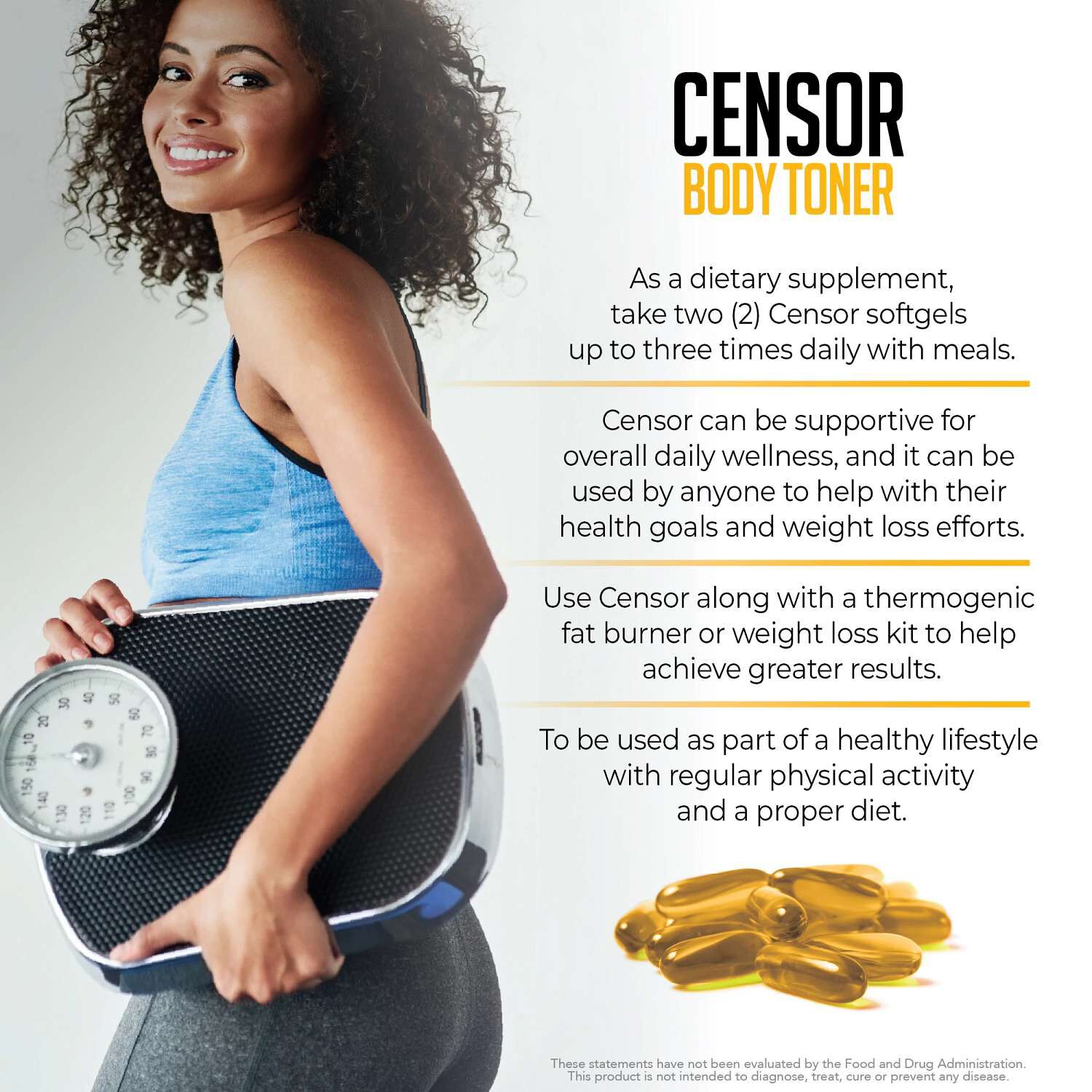 Censor Body Toner - 90 Softgels (45 Servings)