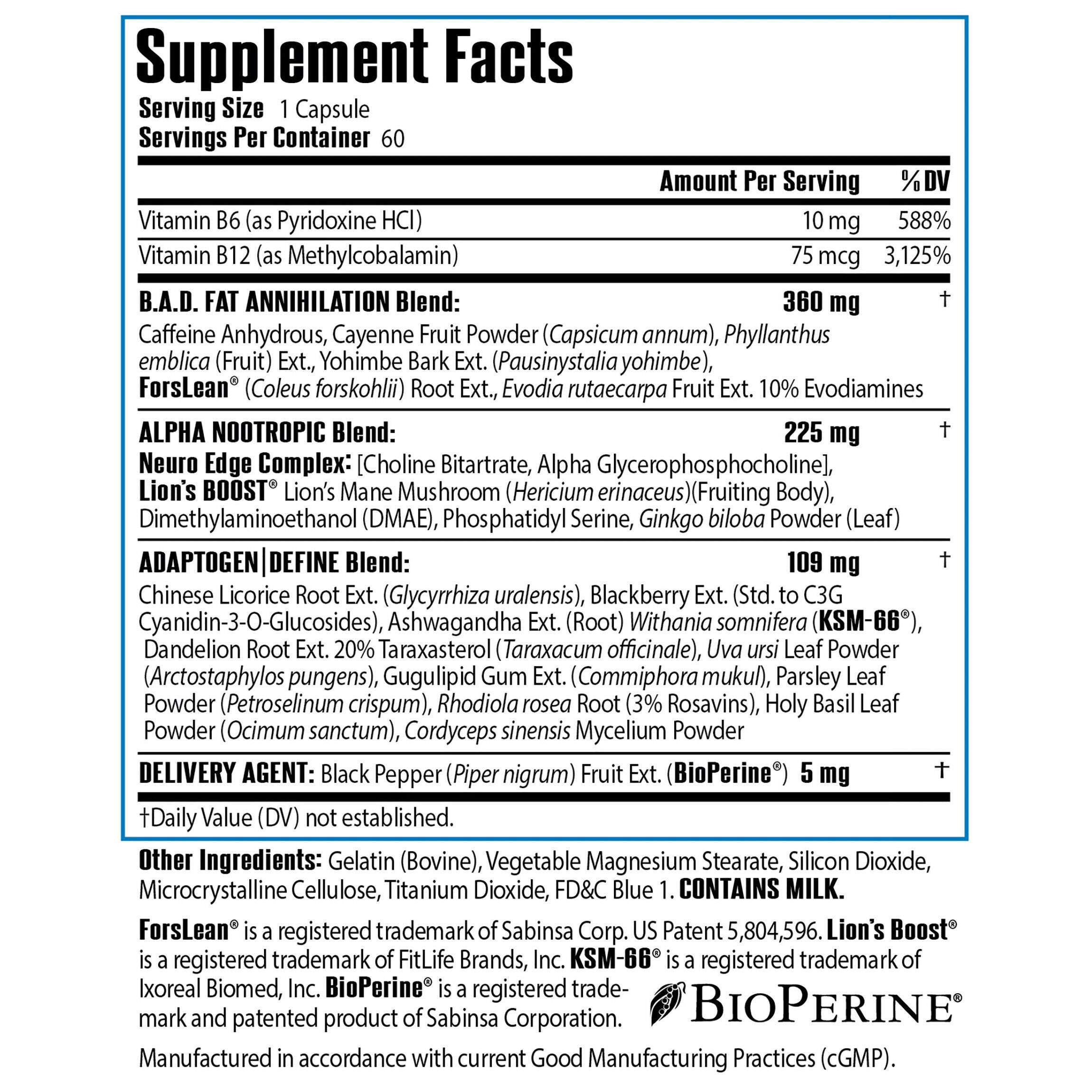 Neuro Lean&reg; Nootropic Enhancing Thermogenic* - 60 Capsules (60 Servings)